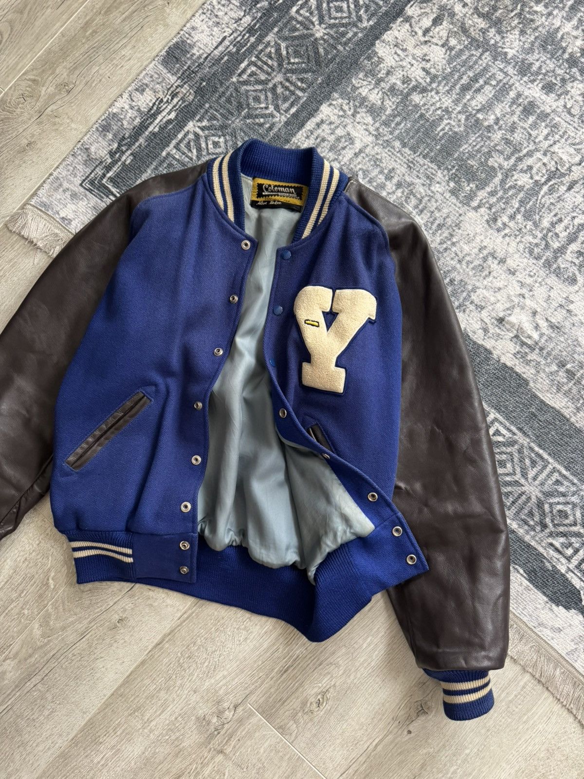 Coleman Coleman Vintage Wool Leather College Varsity Bomber Jacket Size US L / EU 52-54 / 3 - 5 Thumbnail