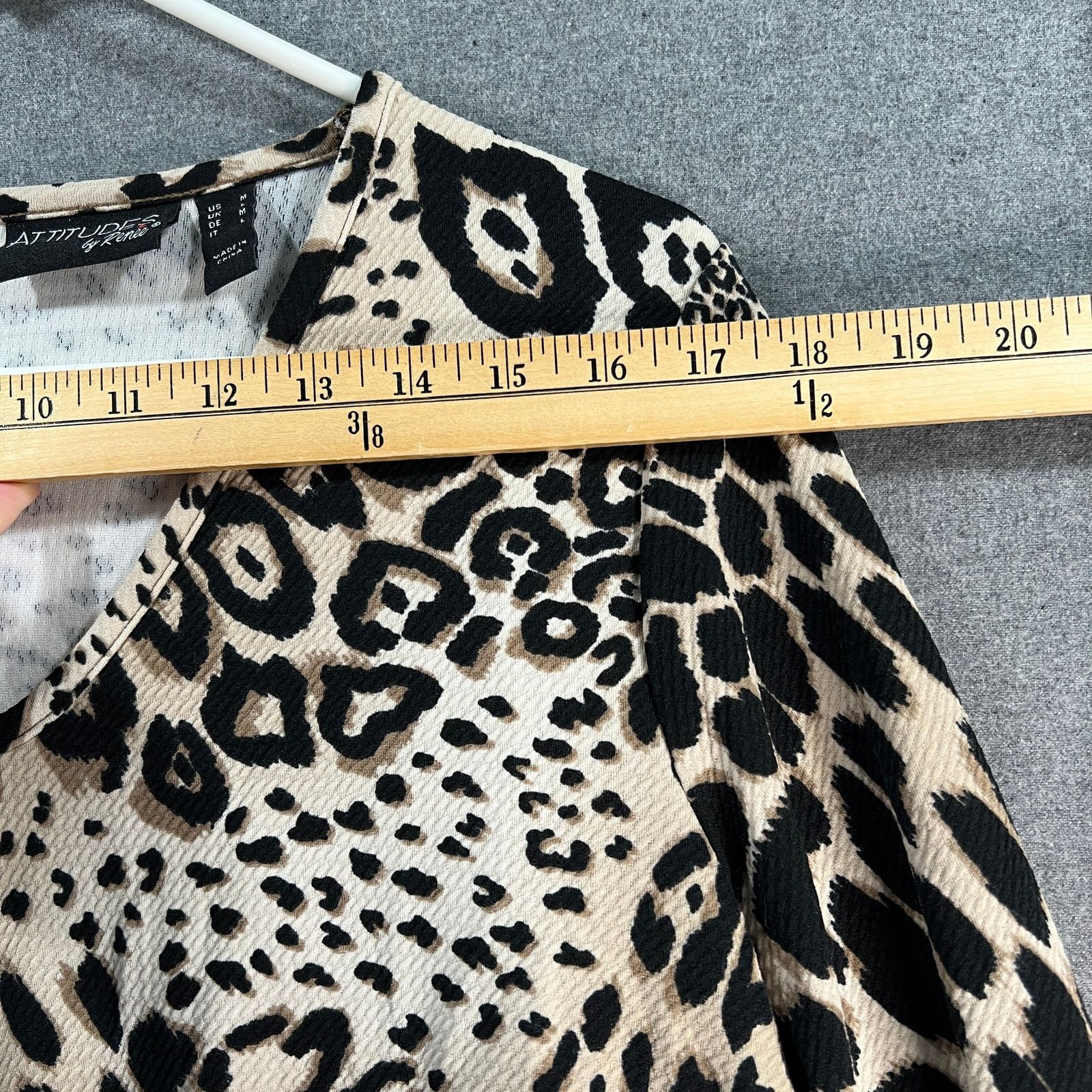 Other Attitudes by Renee Long Sleeve V-neck Tunic Textured Size M / US 6-8 / IT 42-44 - 6 Thumbnail