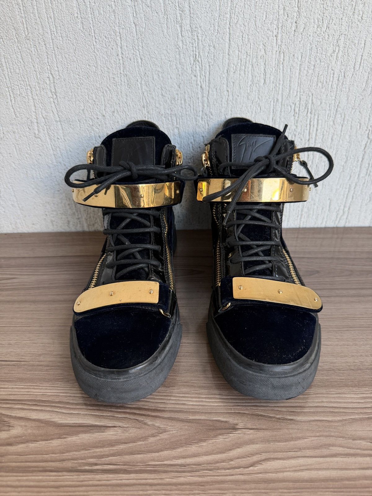 Giuseppe Zanotti chained double zip velvet sneaker Size US 8.5 / EU 41-42 - 5 Thumbnail