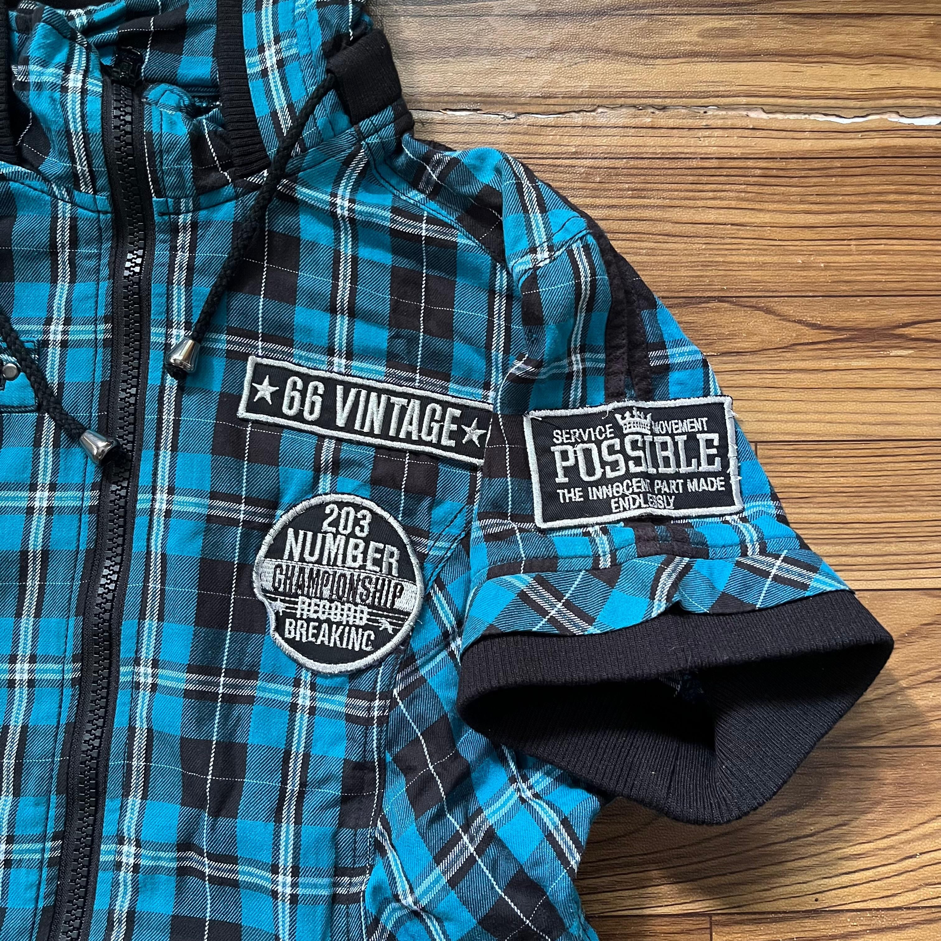 Beauty Beast Y2K Cornflake Ifsixwasnine Plaid Short Sleeve Hoodie Size US L / EU 52-54 / 3 - 3 Thumbnail