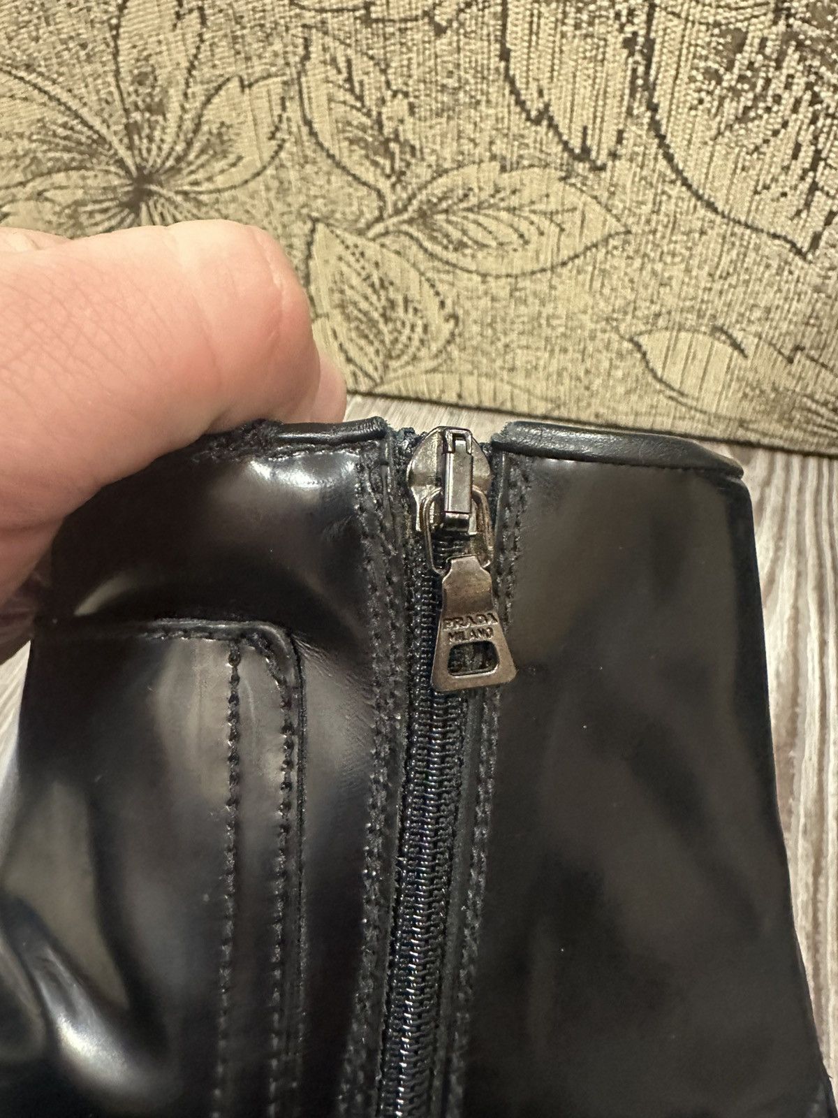 Leather × Prada × Vintage Vintage early 2000s Prada leather moto boots size 8,5 Size US 8.5 / EU 41-42 - 8 Thumbnail