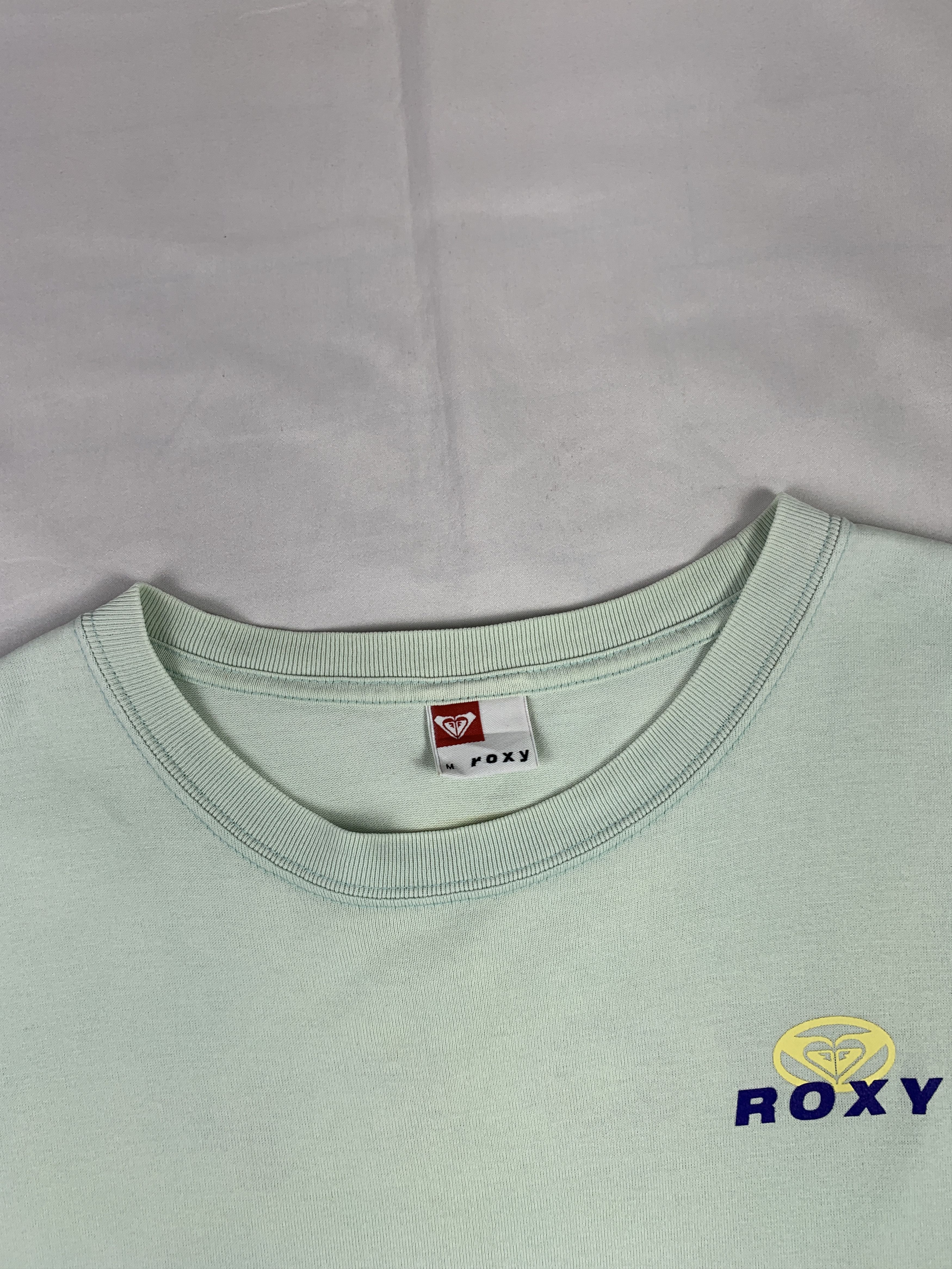 Quiksilver 2000s Roxy Neutral Green Tee (M) Size M / US 6-8 / IT 42-44 - 8 Thumbnail