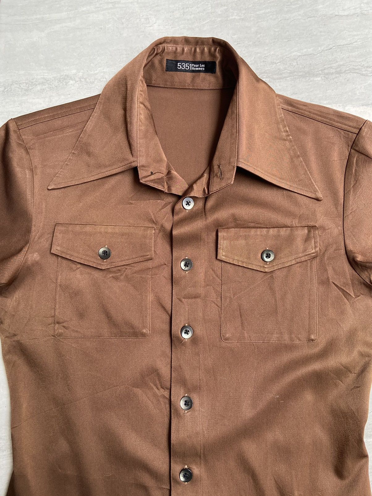 5351 POUR LES HOMMES 5351 Pour Les Hommes Brown Shirt Size US S / EU 44-46 / 1 - 8 Thumbnail