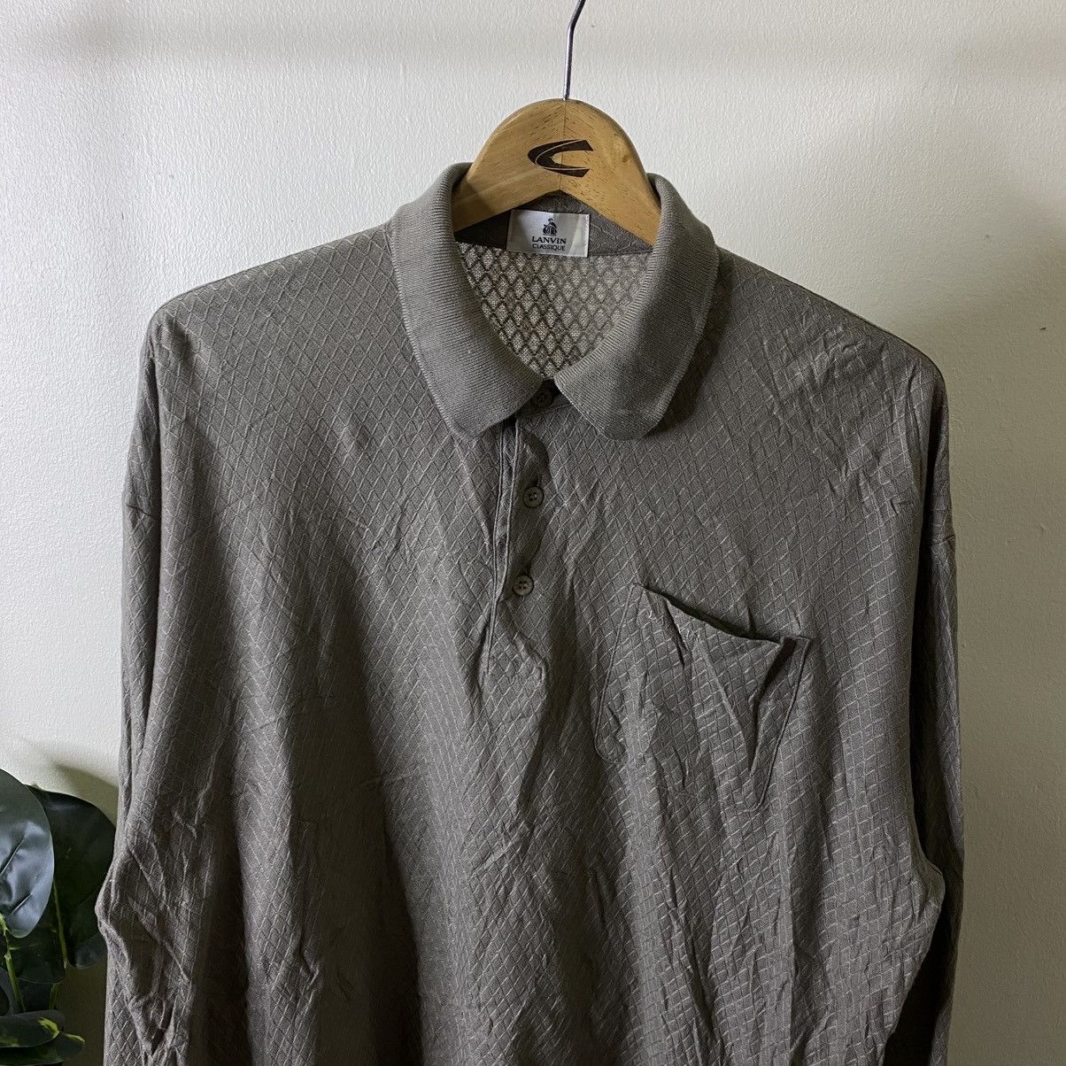 Lanvin Vintage 1990s Lanvin Classique LS Polo T Shirt Size US XL / EU 56 / 4 - 2 Thumbnail