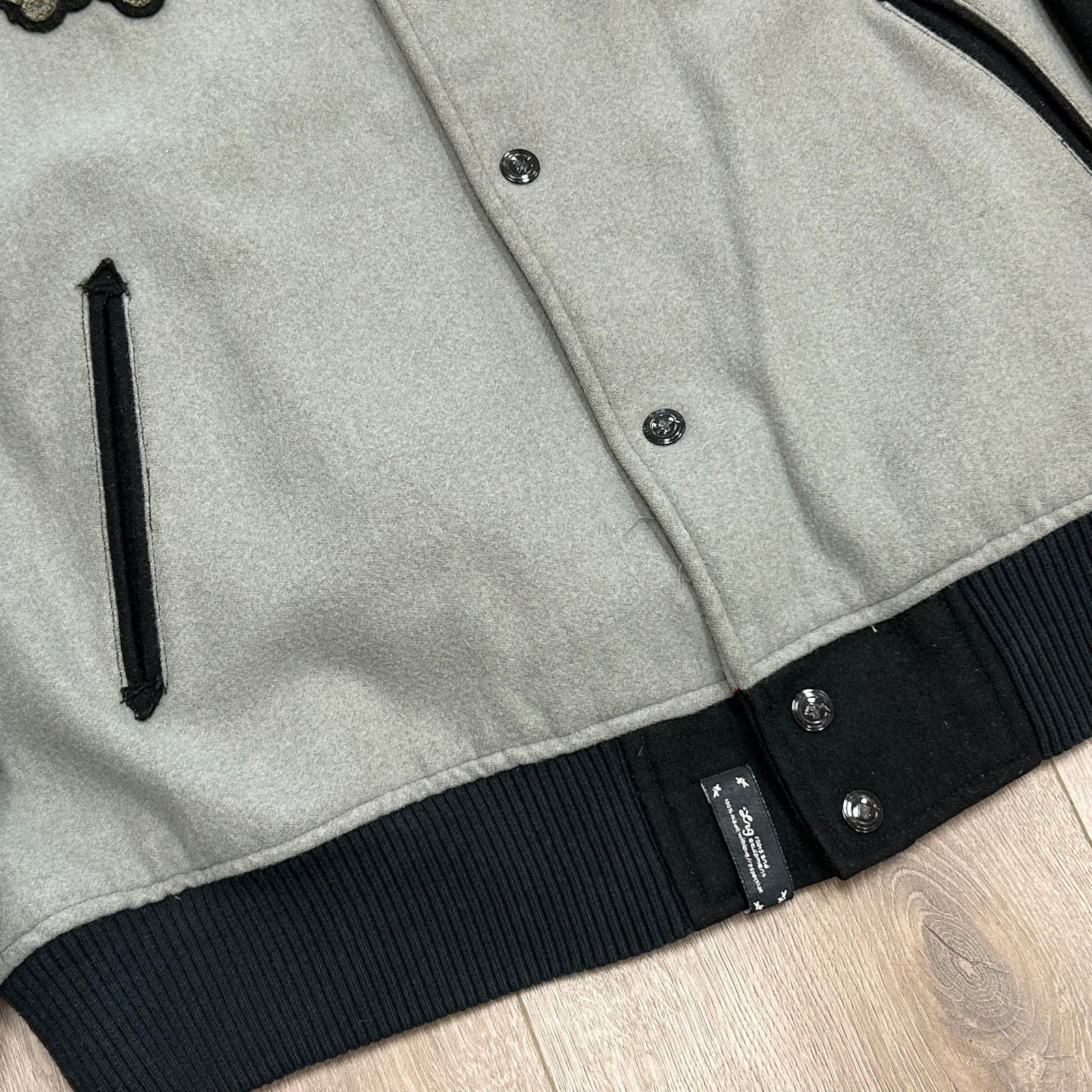 LRG LRG Generation Letterman Wool Jacket Coat Gray Black Size XL Size US XL / EU 56 / 4 - 3 Thumbnail