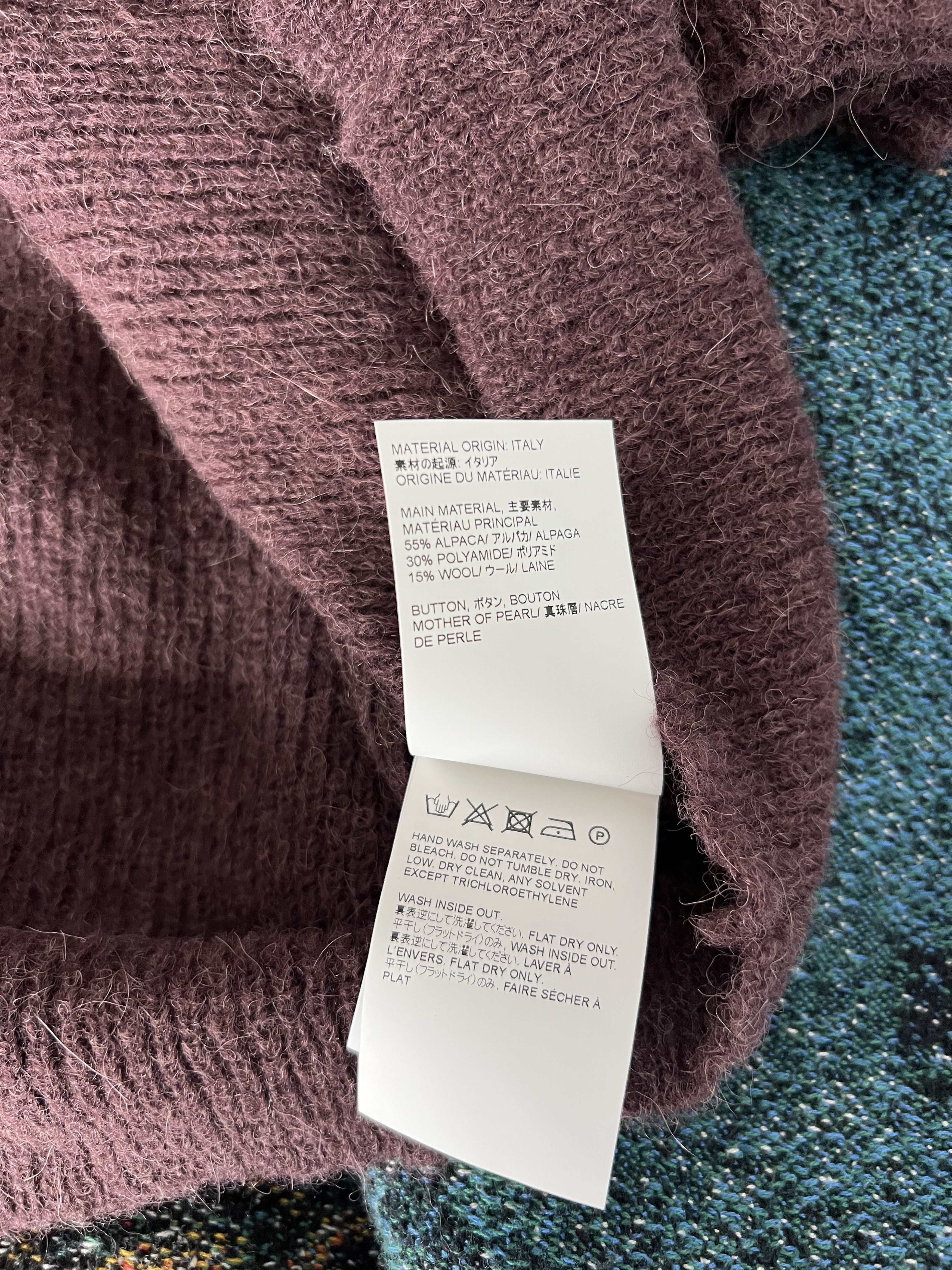 Our Legacy Our Legacy Traditional Polo in Fuzzy Alpaca Eggplant Size US M / EU 48-50 / 2 - 9 Thumbnail