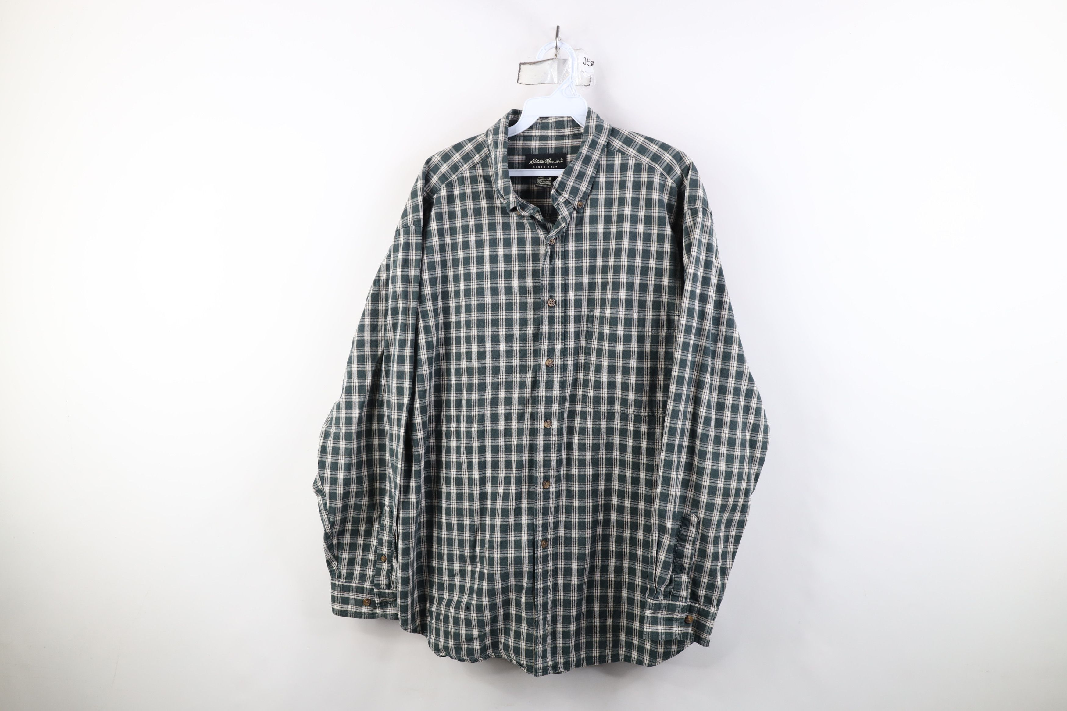 Eddie Bauer Vtg 90s Y2K Eddie Bauer Heavy Canvas Button Down Shirt Plaid Size US L / EU 52-54 / 3 - 1 Thumbnail