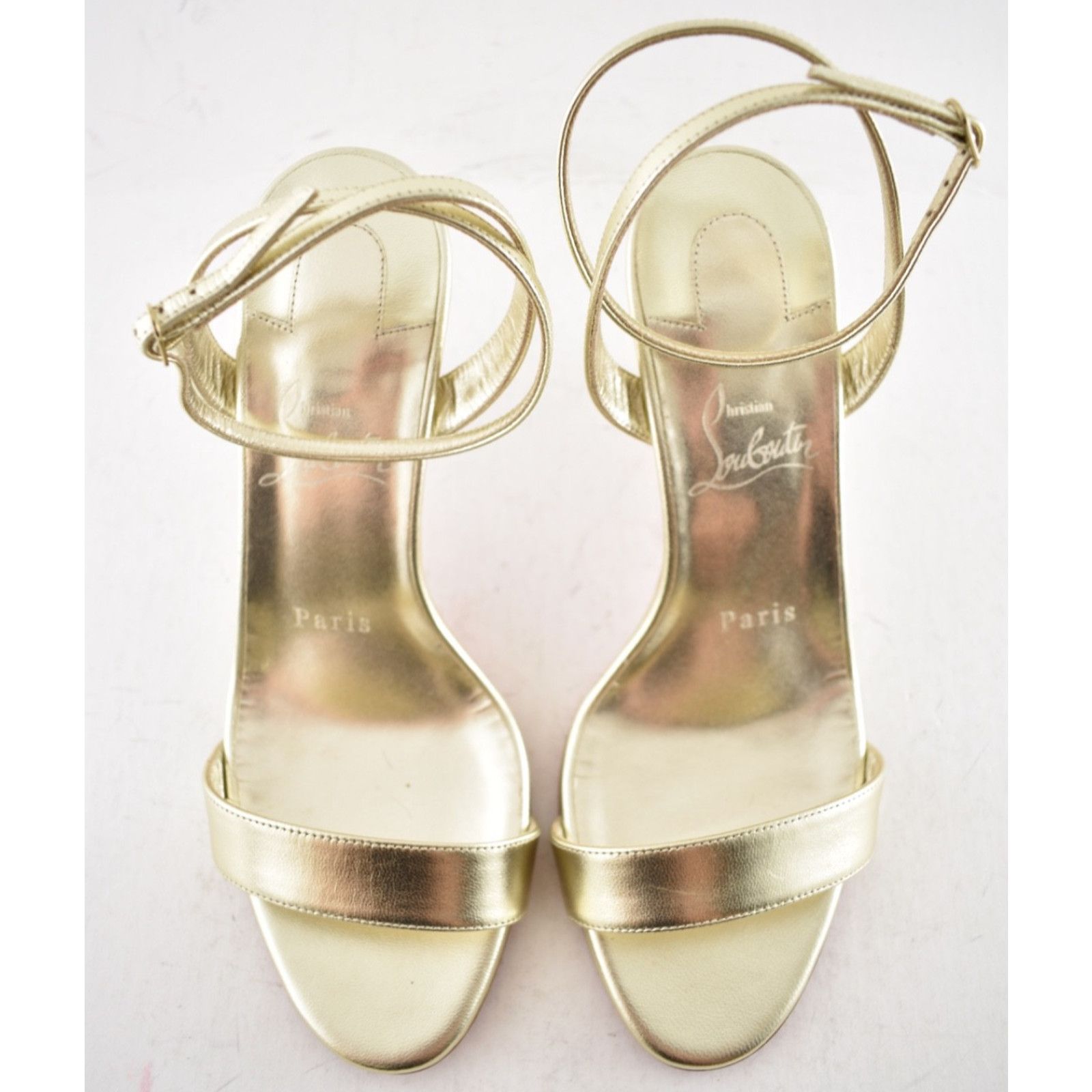 Christian Louboutin Christian Louboutin Loubigirl 85 Platine Gold Sandal Heel 42 Size US 12 / IT 42 - 12 Thumbnail