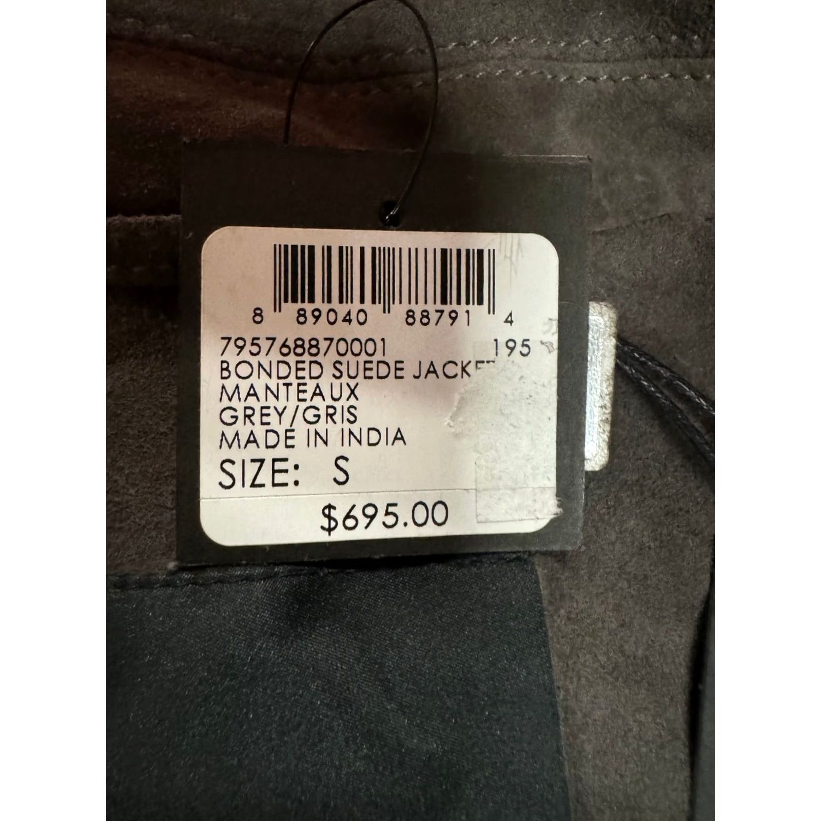 Club Monaco Club Monaco Jacket, Women's Full Zip Suede Jacket, Small, Grey, MSRP: 95 Size S / US 4 / IT 40 - 7 Thumbnail