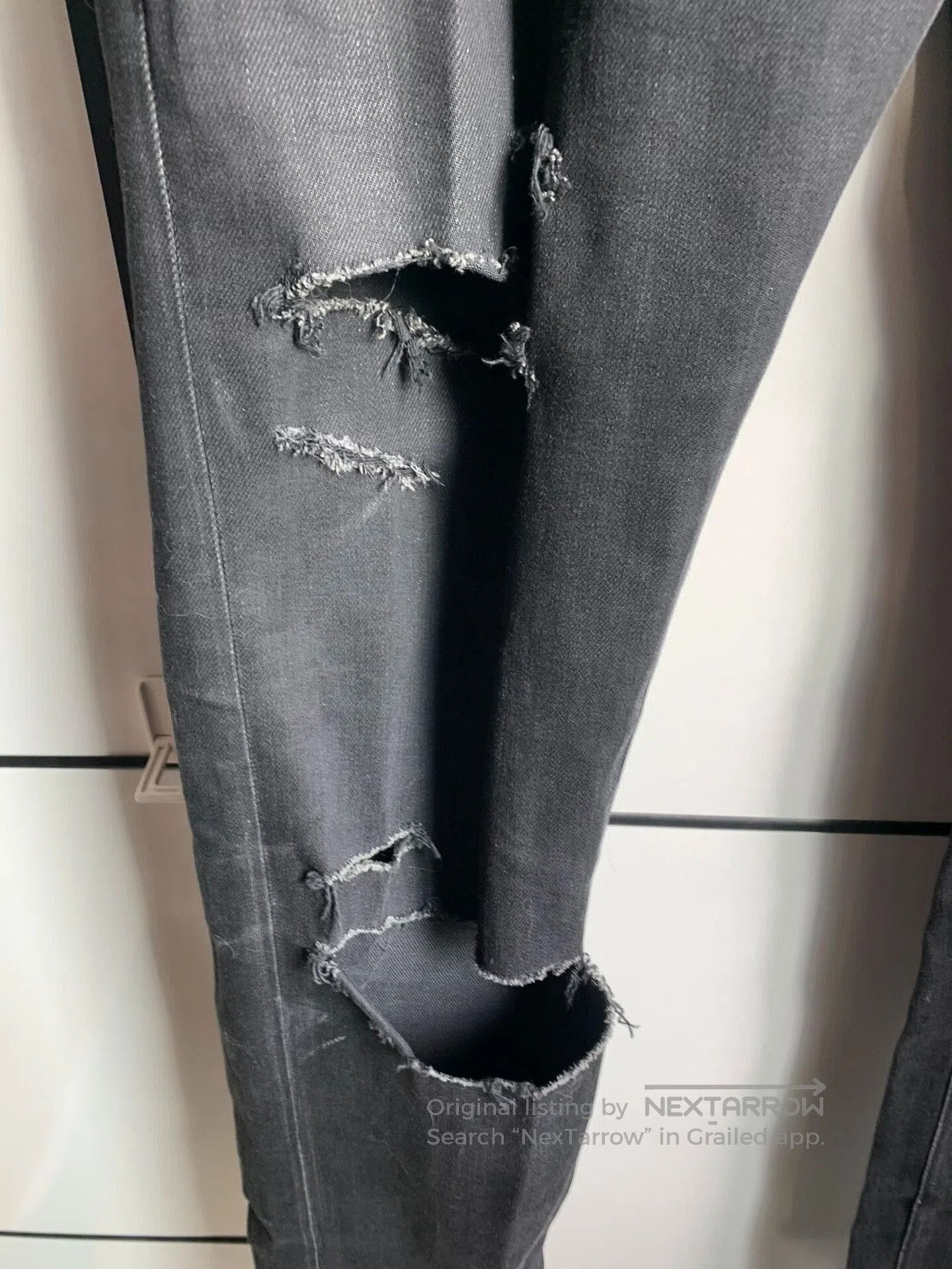 Saint Laurent Paris Saint Laurent Black Distressed Jeans. Size US 32 / EU 48 - 7 Thumbnail