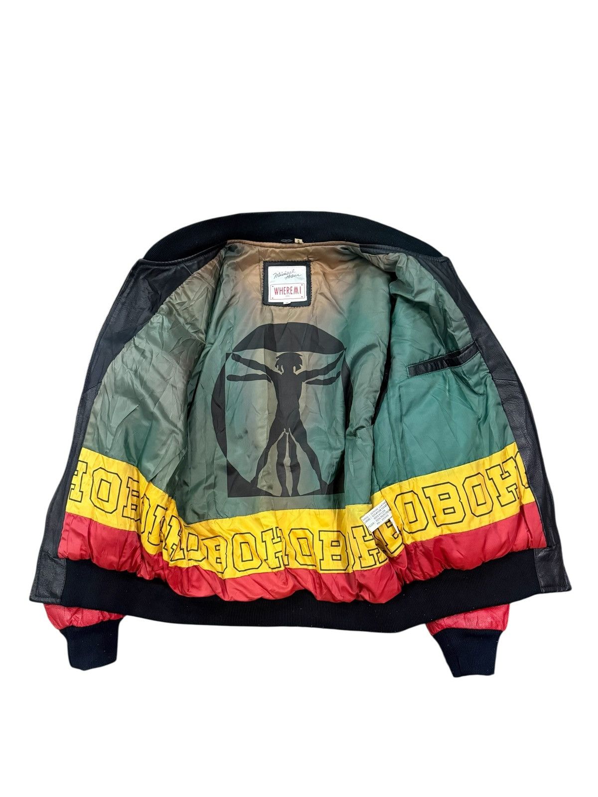Michael Hoban RARE VINTAGE MICHAEL HOBAN RASTA LEATHER BOMBERS JACKET Size US M / EU 48-50 / 2 - 15 Thumbnail