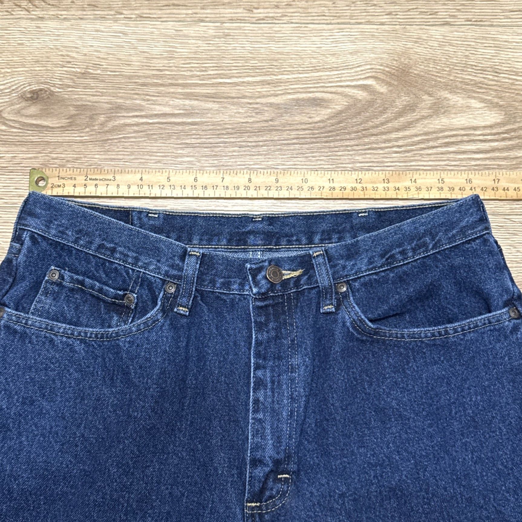 Wrangler VINTAGE Wrangler Men’s Regular Fit Straight Denim Jeans 35x34 Dark Wash 9650IMR Size US 35 - 3 Thumbnail