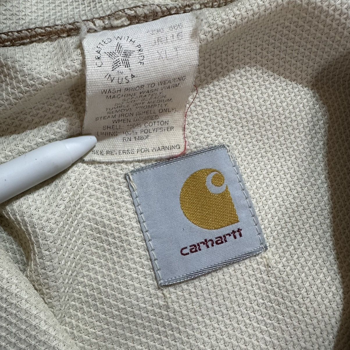 Carhartt Vintage 90s Carhartt JR116 Made in USA Thermal Hooded Jacket Size US XL / EU 56 / 4 - 3 Thumbnail