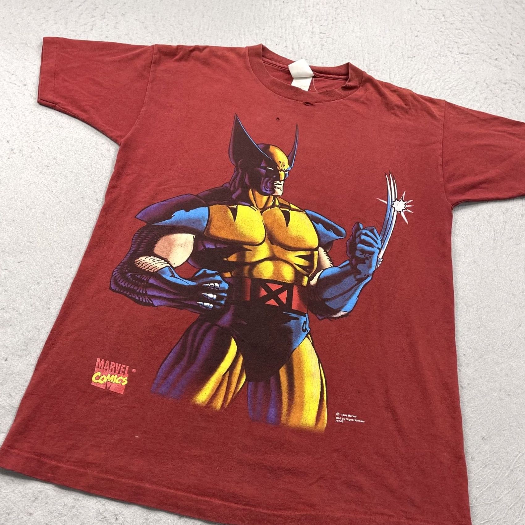Vintage VINTAGE Signal Marvel Wolverine Shirt Mens M Red 90s Comic X-Men Short Sleeve Crew Neck Cotton T-Shirt Size US M / EU 48-50 / 2 - 3 Thumbnail