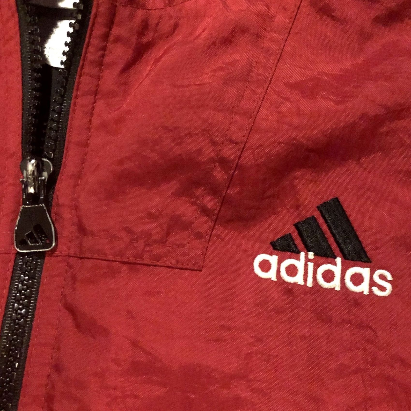 Adidas VINTAGE Adidas Embroidered Trefoil Full Zip Jacket Coat L Red Quilt Lined Mens Jacket Size US L / EU 52-54 / 3 - 7 Thumbnail
