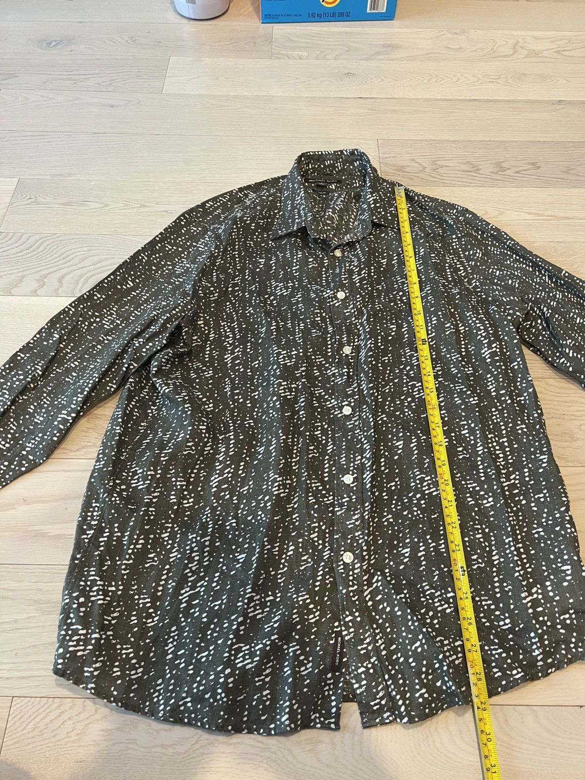 Michael Kors Michael Kors Classic Fit Button-Down Green White Size L Size US L / EU 52-54 / 3 - 4 Thumbnail