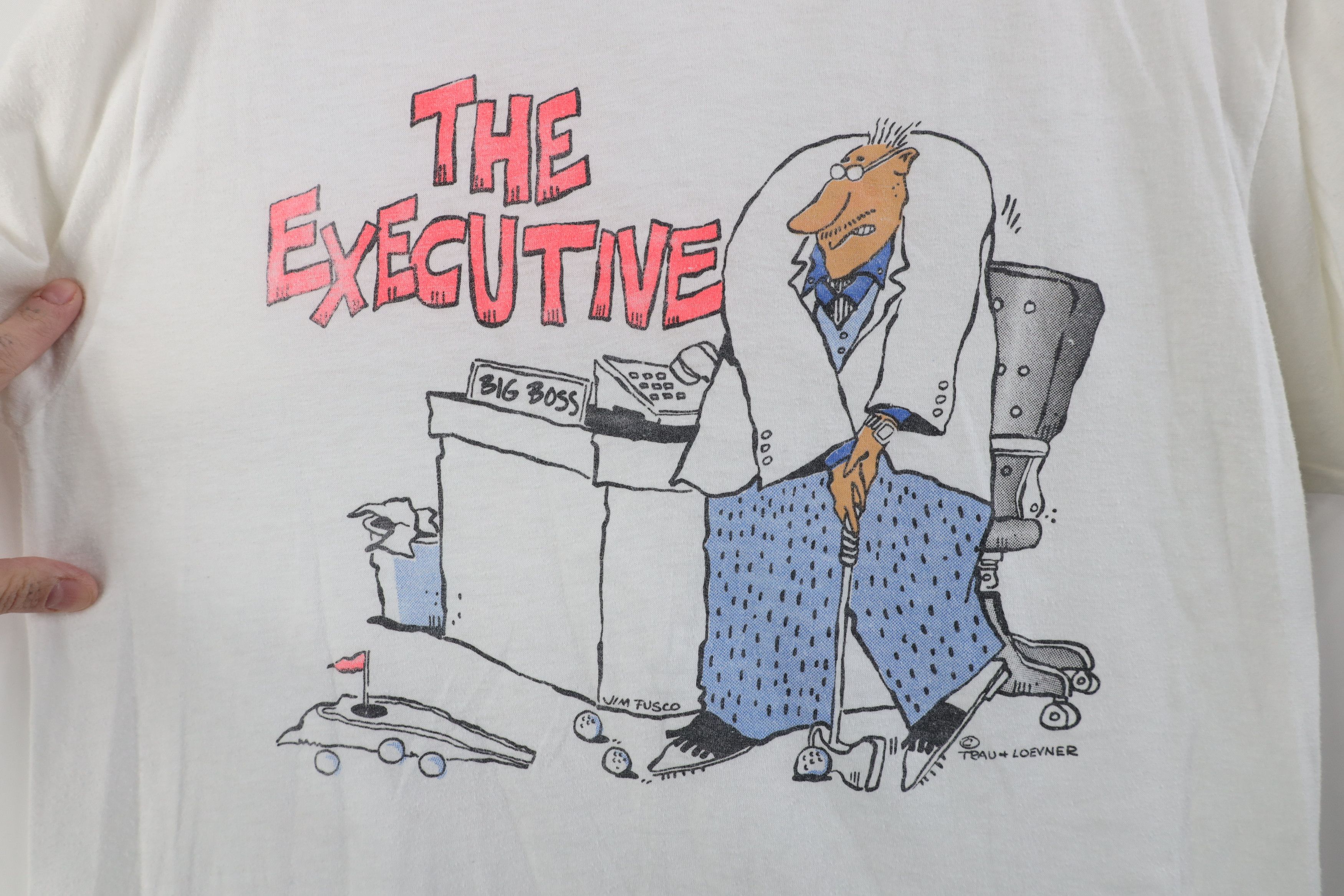 Vintage Vintage 80s Comic The Executive Golf Big Boss T-Shirt USA Size XL / US 12-14 / IT 48-50 - 4 Thumbnail