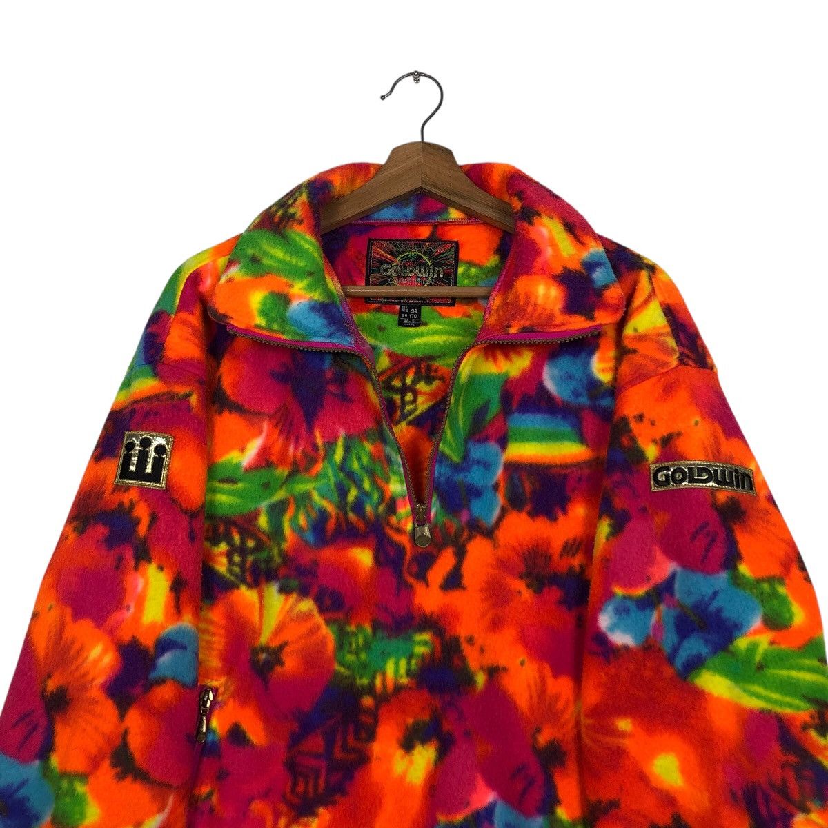 Japanese Brand × Vintage 📌Colourful Anorak Half Zipper Fleece Jacket Goldwin Japan Size US L / EU 52-54 / 3 - 13 Thumbnail