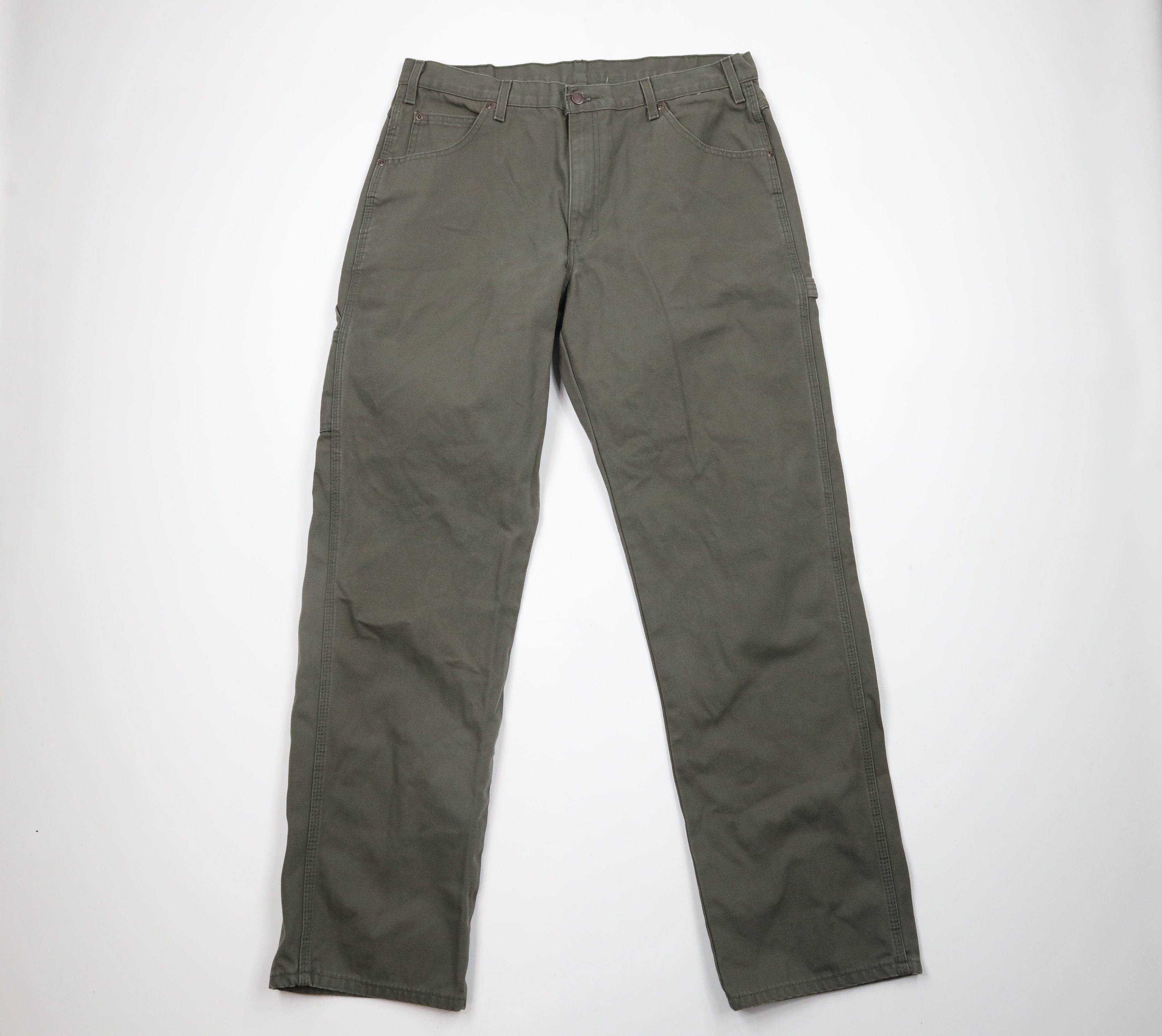Dickies × Vintage Vintage Dickies Out Wide Leg Dungaree Canvas Pants Green Size US 36 / EU 52 - 1 Thumbnail