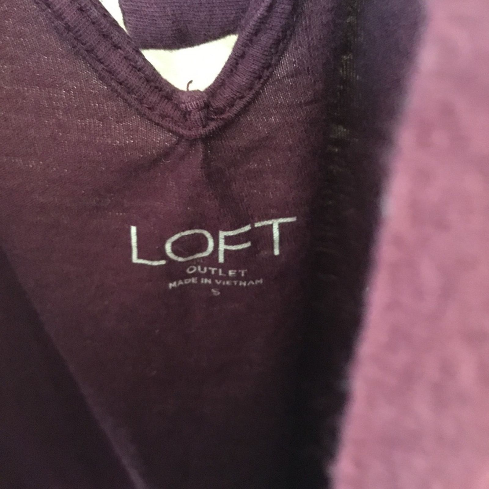 Loft Loft Burgundy V-Neck Long Sleeve Top Size S / US 4 / IT 40 - 6 Thumbnail