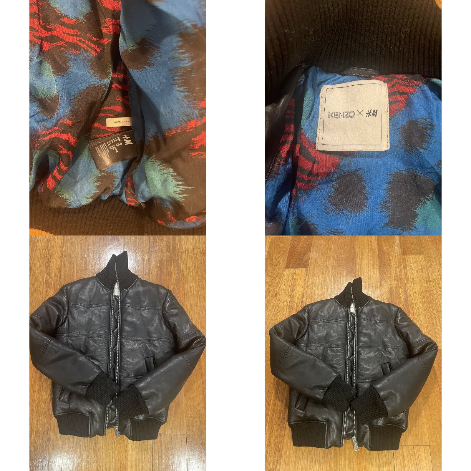 Kenzo KENZO x H&M Leather Bomber Jacket Spring Black XS SS16 Rare Limited Mens Size US XS / EU 42 / 0 - 9 Thumbnail