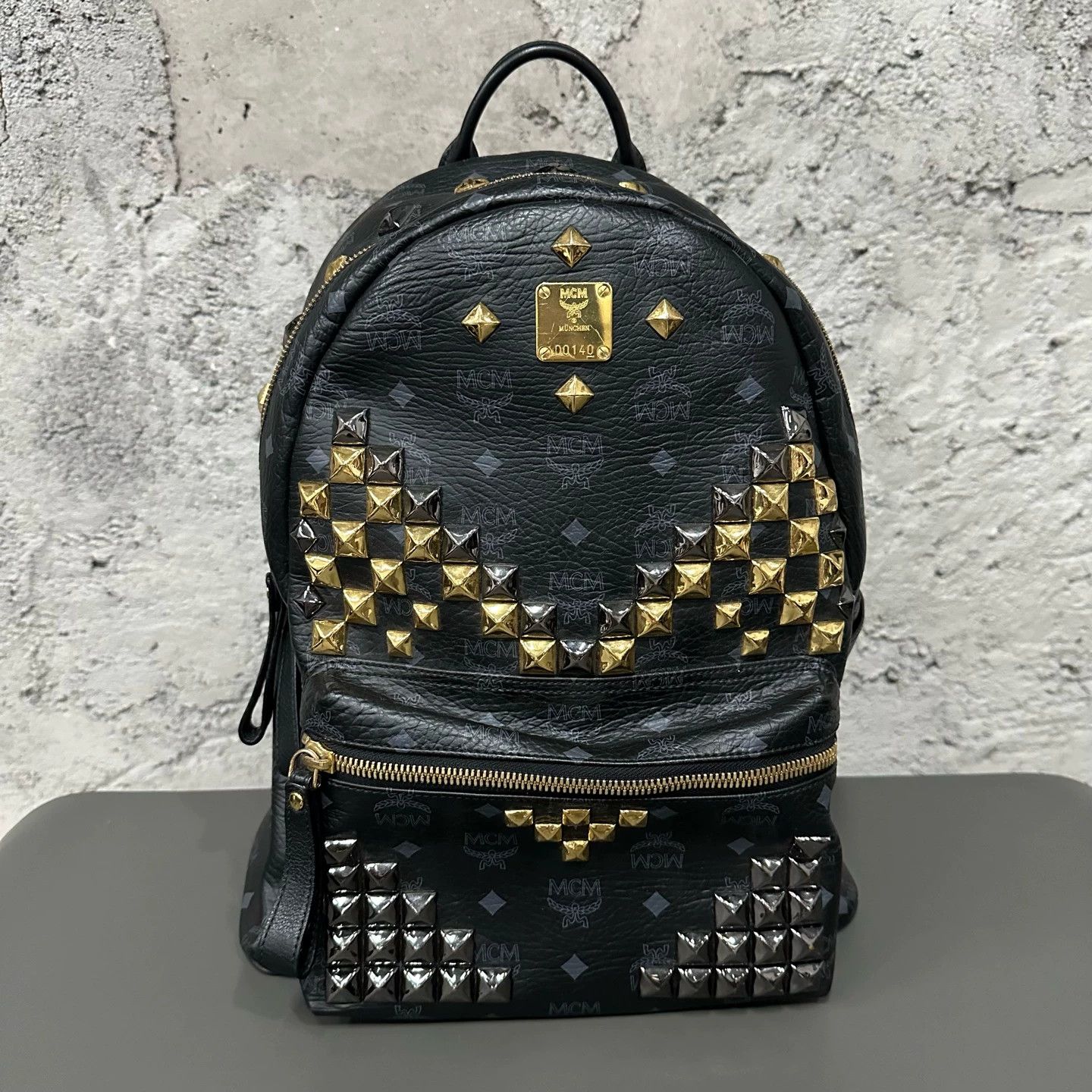 MCM MCM Retro Leather Rivet Backpack 36x16x40 Size ONE SIZE - 1 Thumbnail