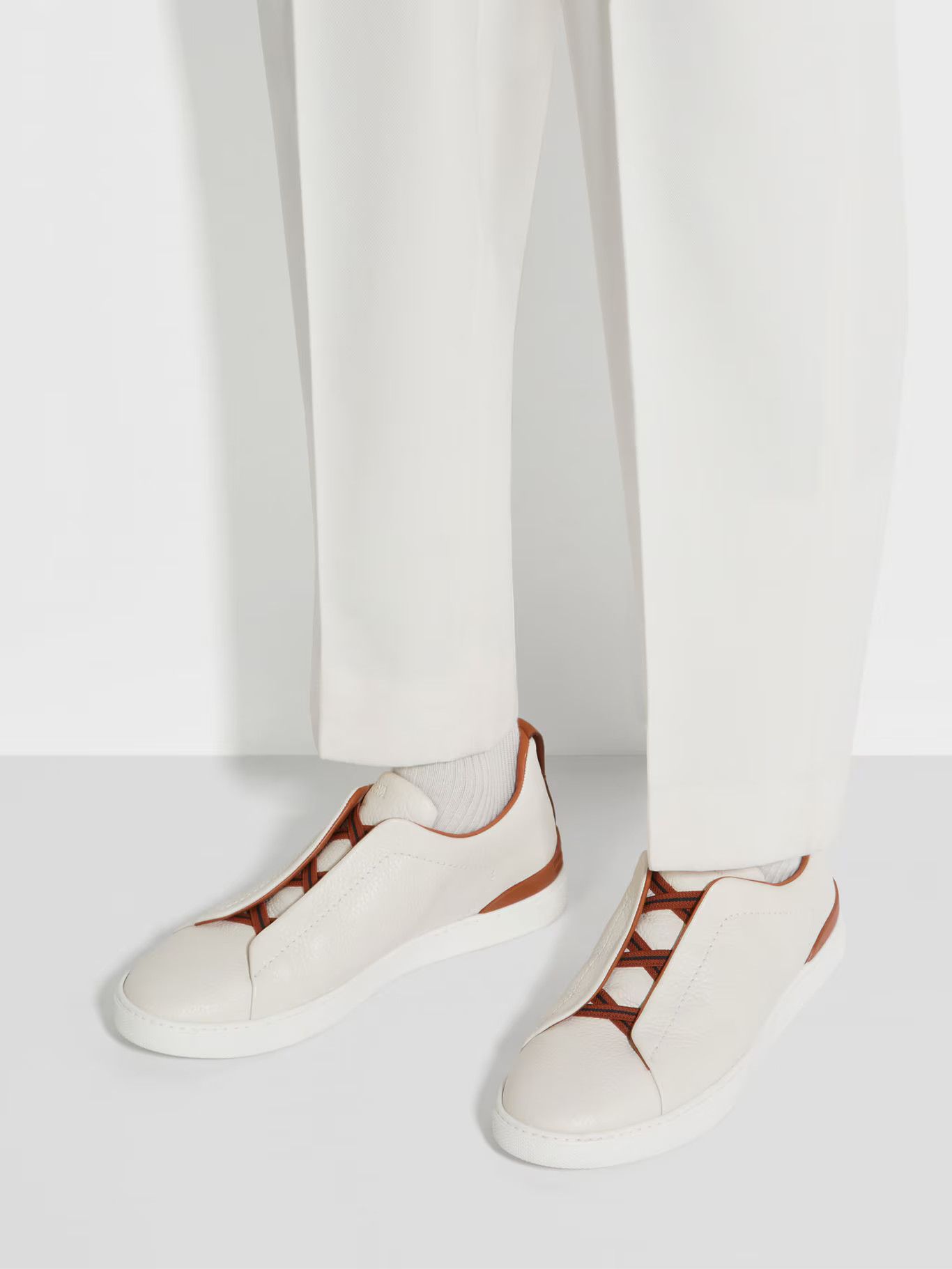 Ermenegildo Zegna o1s1rm0325 RLHCVO Triple Stitch™ Pelle di Cervo Sneakers Size US 6 / EU 39 - 3 Thumbnail