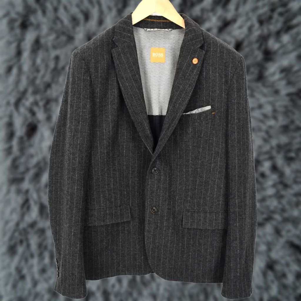 Hugo Boss HUGO BOSS Blazer Men US 42R Wool Blend Pinstripe Slim Notch Lapel Orange Label Beneslim7 Shirt Size 42R - 1 Thumbnail