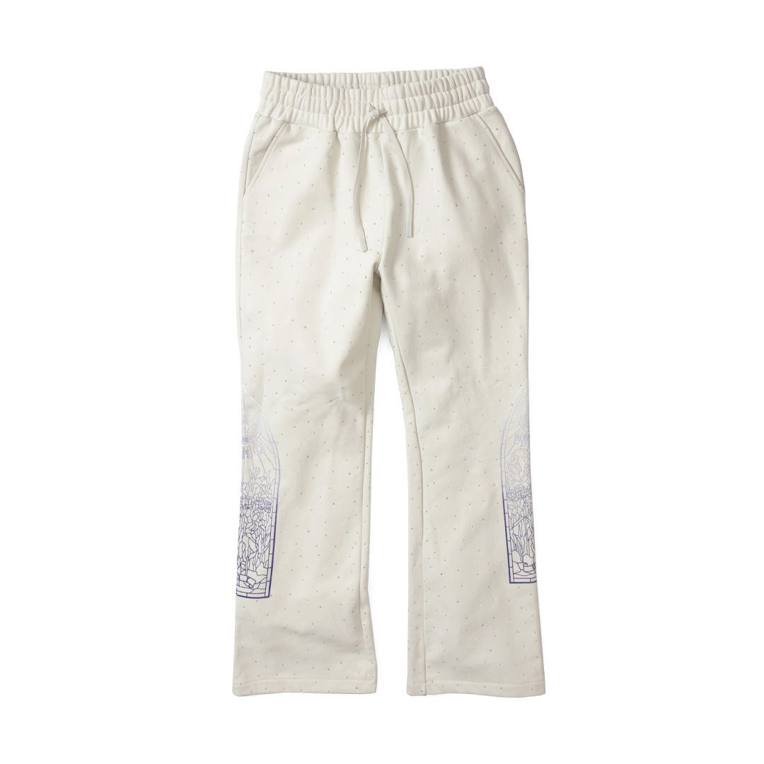 Rhinestone Sweatpants Silver