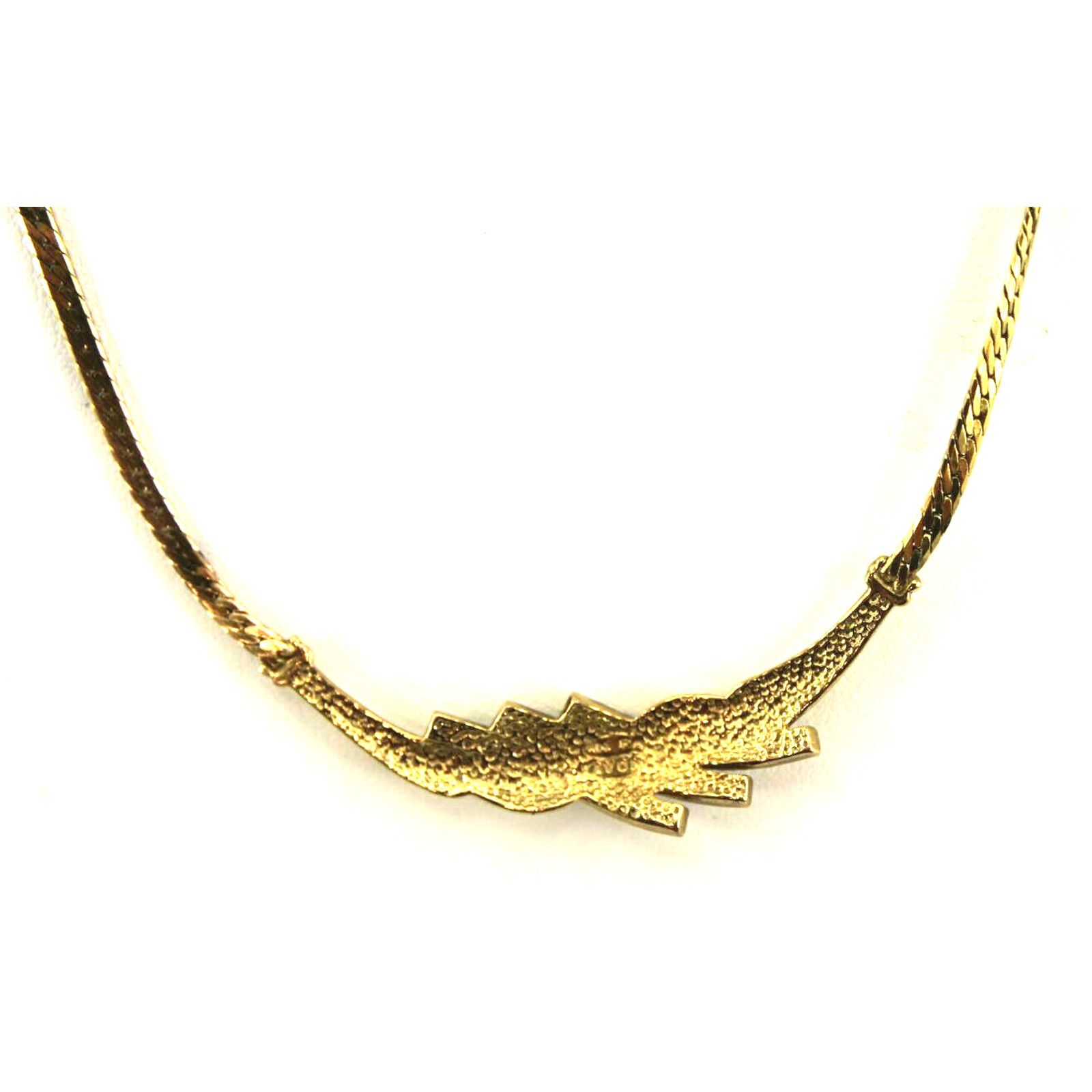 Other Vintage Avon Swirl Necklace Waterfall •Rhinestone •Goldtone Size ONE SIZE - 5 Thumbnail