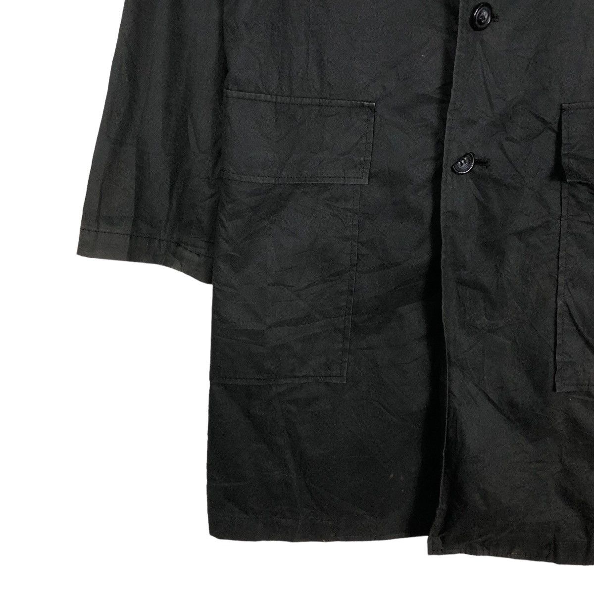Issey Miyake Rich Black Long Jacket Double Collar Sunao Kiwahara IS Japan Size US M / EU 48-50 / 2 - 4 Thumbnail