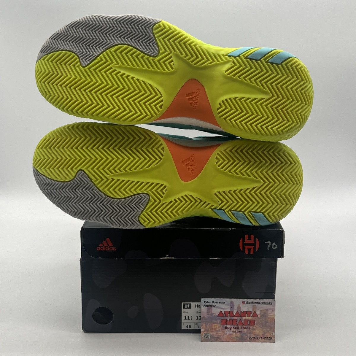 Adidas Harden vol 6 pulse Aqua solar yellow Size US 11.5 / EU 44-45 - 8 Thumbnail