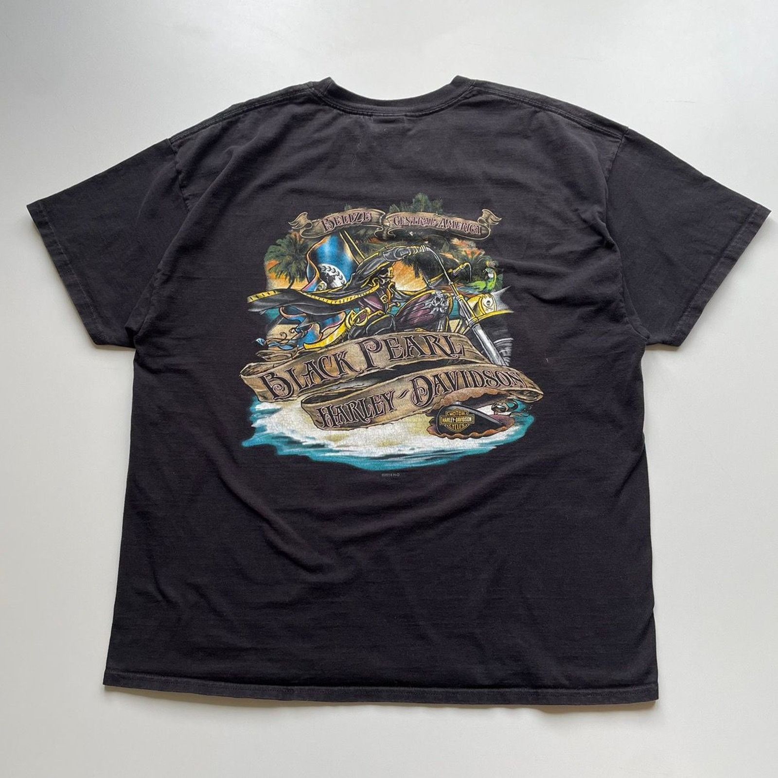 Harley Davidson Vintage Harley Davidson Black Pearl Pirate Biker T Shirt XL Size US XL / EU 56 / 4 - 1 Thumbnail