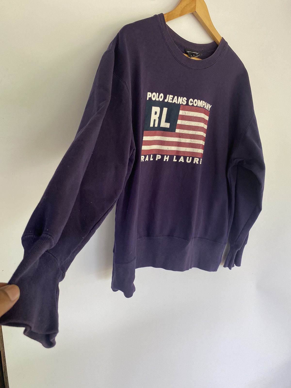 Polo Ralph Lauren × Ralph Lauren × Vintage RL Ralph Lauren USA Sweatshirt Polo Jeans Flag America Logo Size US XL / EU 56 / 4 - 5 Thumbnail