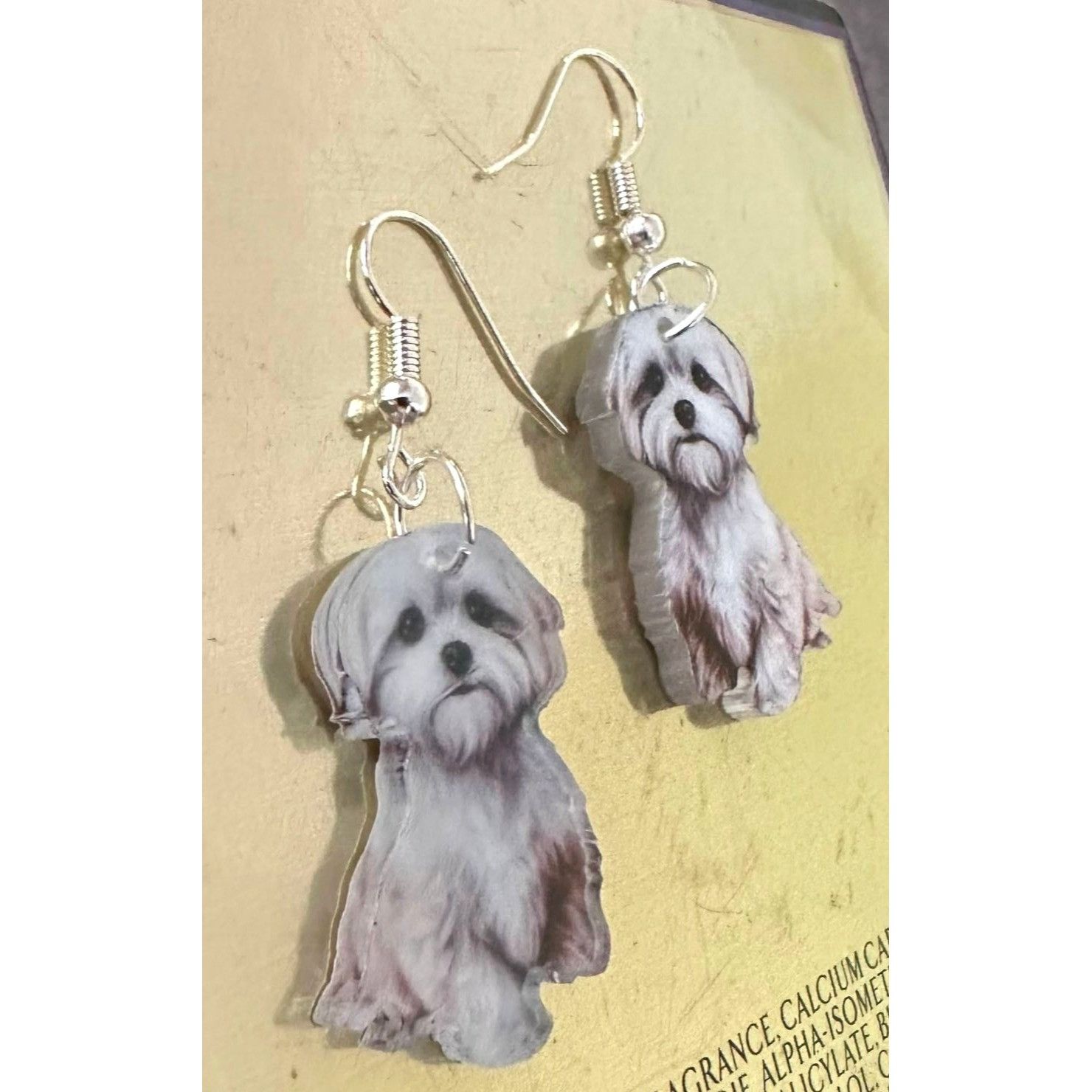 Handmade Bichon Frise Earrings New Dangle Hooks Double Sided Fluffy W Size ONE SIZE - 9 Thumbnail