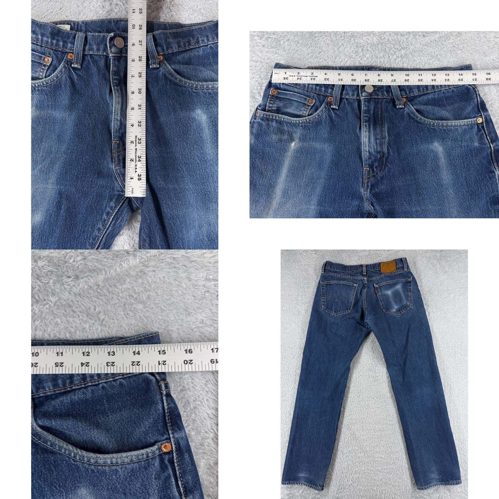 Levi's Levis Jeans Adult 31 Blue Denim 505 Cotton Big E 30x29 Levi's 500 Series Regular Slim Read Size US 31 - 9 Thumbnail