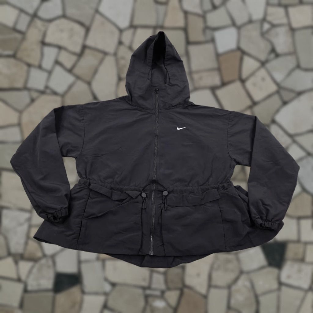 Nike Nike Jacket Women Medium Black Hooded Windbreaker Oversized Zip Up Track Coat Size M / US 6-8 / IT 42-44 - 1 Thumbnail