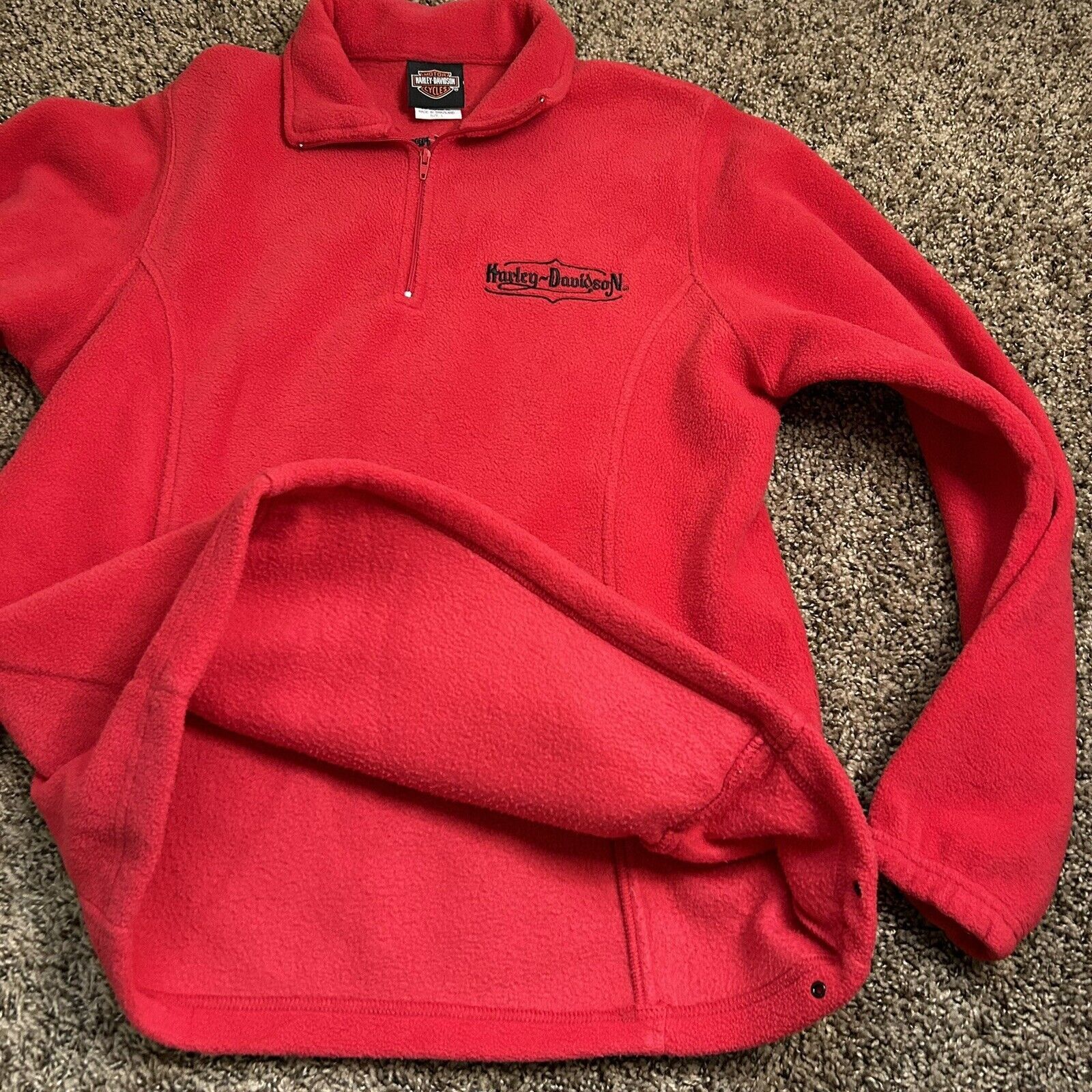 Harley Davidson Harley Davidson Women's 1/4 Zip Fleece/ Jacket size Large Size L / US 10 / IT 46 - 12 Thumbnail