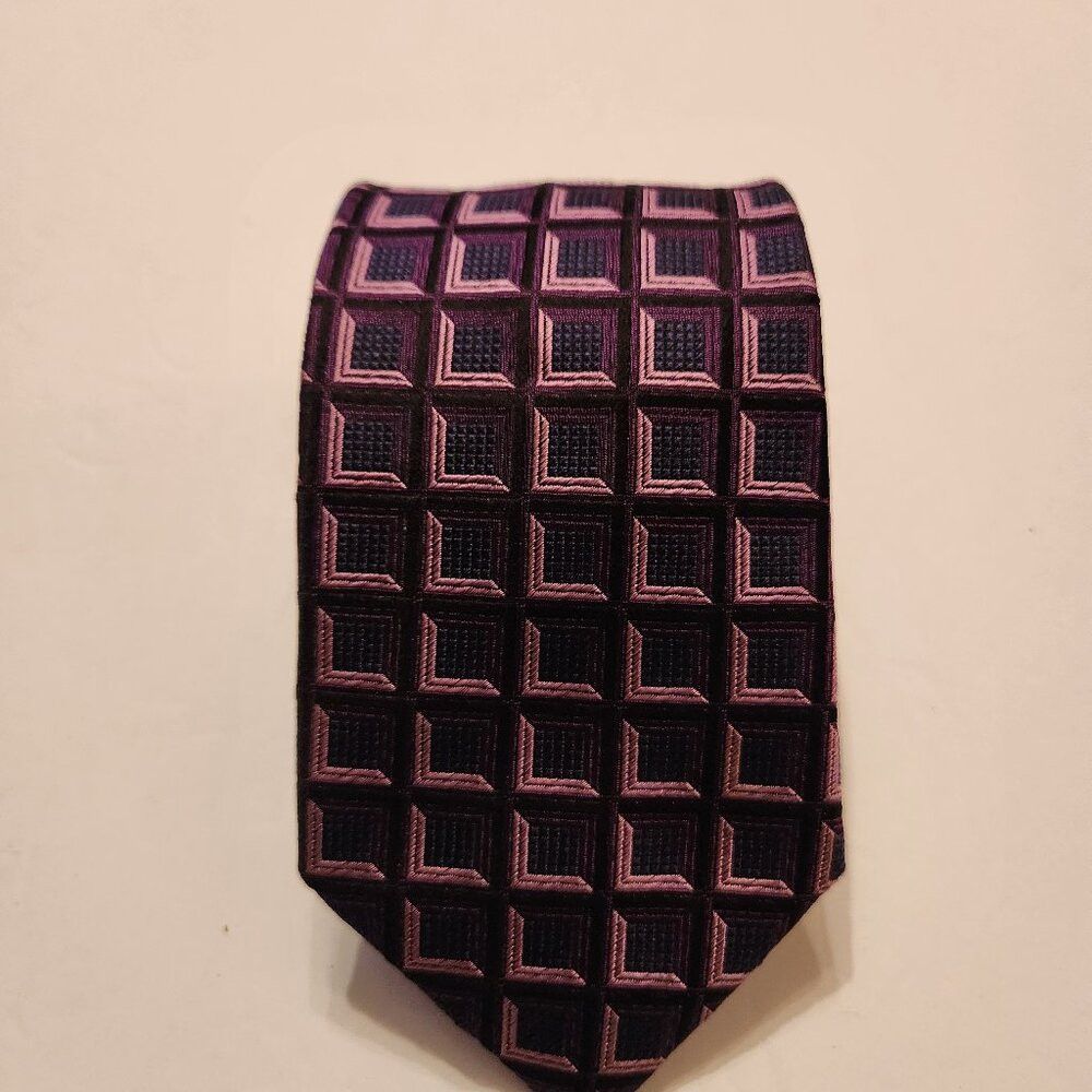 T.M. Lewin T.M.lewin men's purple 100%silk tie 3 1/2" X 58 1/2" Size ONE SIZE - 1 Thumbnail