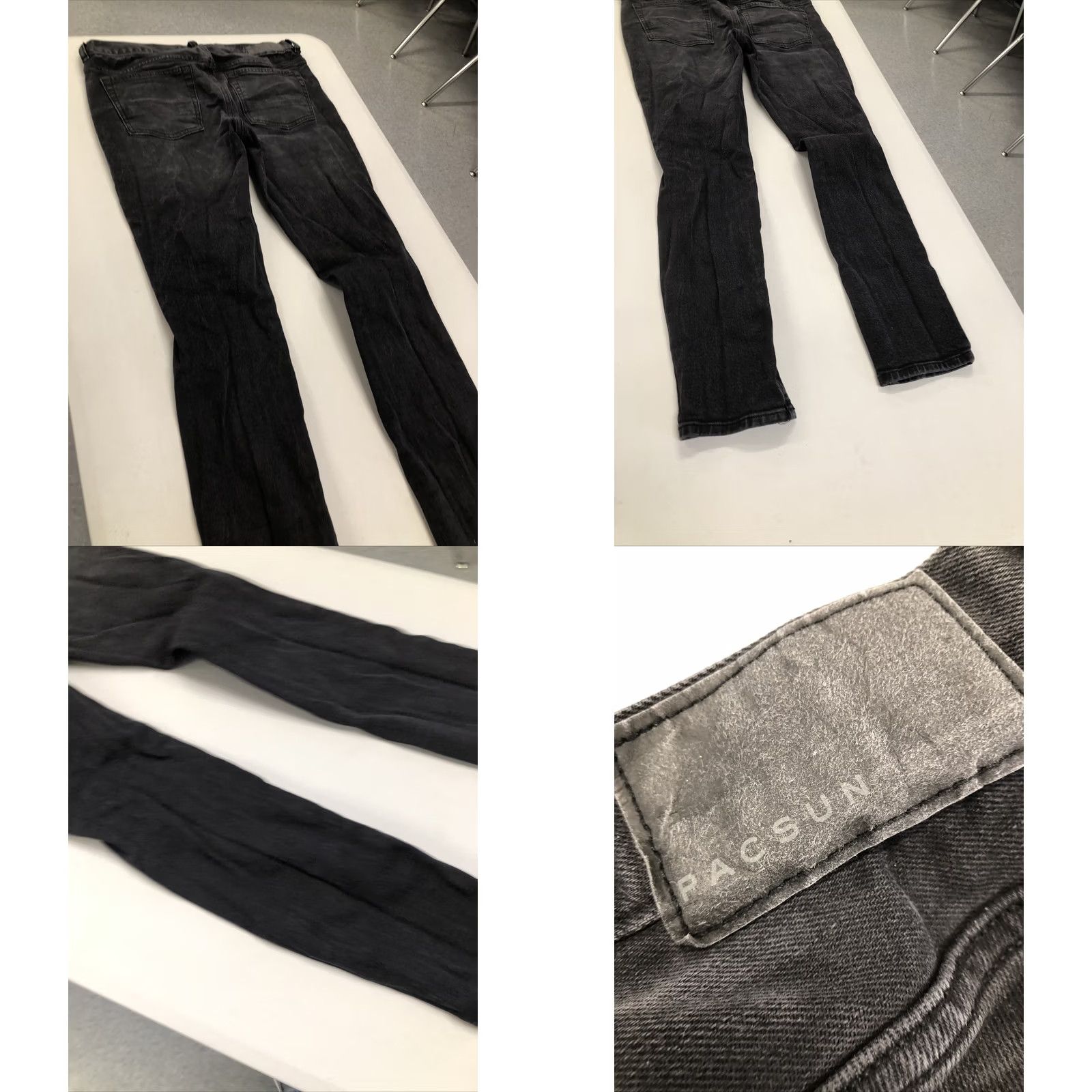 Pacsun PacSun Jeans Mens 32x29 Skinny Distressed Black Wash Denim 32 Inseam Slim Regular Mens Size US 32 / EU 48 - 8 Thumbnail