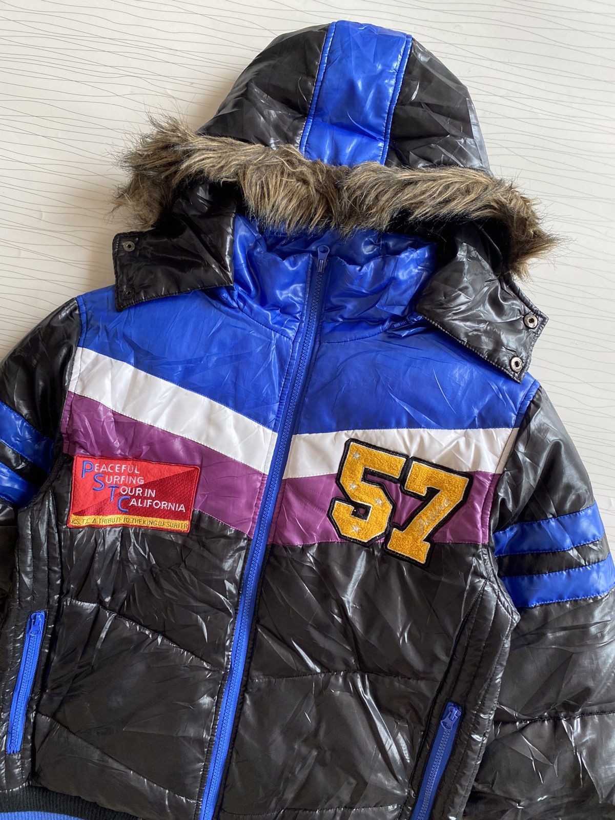 If Six Was Nine × Japanese Brand × Le Grande Bleu (L.G.B.) NYLAUS FAUX FUR HOODIE PUFFER JACKET Size US L / EU 52-54 / 3 - 11 Thumbnail