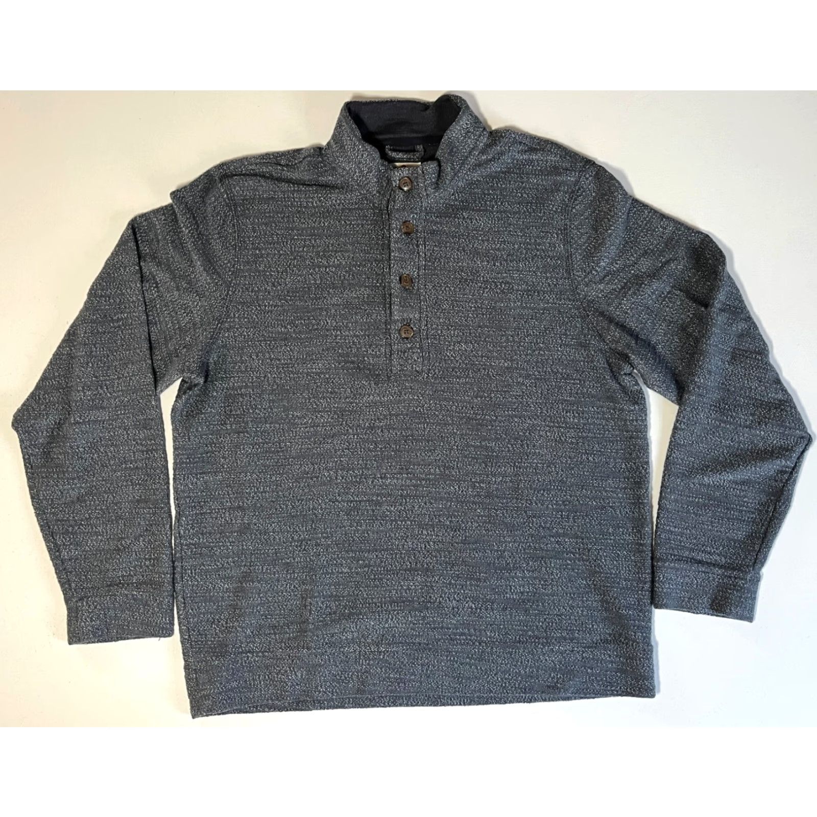 Marine Layer VINTAGE Marine Layer Men’s Clayton Henley Sweatshirt XL Gray Organic Cotton Blend Knit Sweatshirt Mens Classic Preppy Henley 90s Size US XL / EU 56 / 4 - 5 Thumbnail