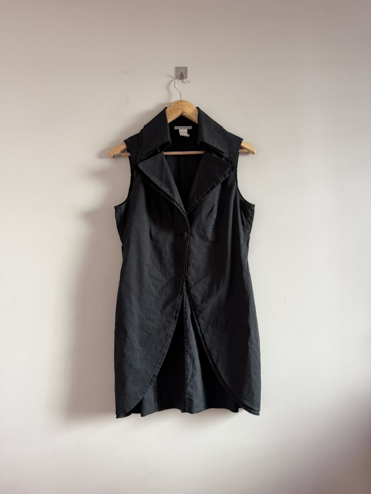 Sarah Pacini Sarah Pacini Linen Long Vest Minimalist Sleeveless Coat Size M / US 6-8 / IT 42-44 - 1 Thumbnail