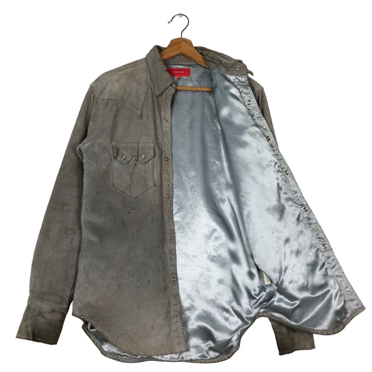Vintage 🔥VINTAGE SHIRT LEATHER JACKET OCTOPUS ARMY MILITARY Size US L / EU 52-54 / 3 - 11 Thumbnail