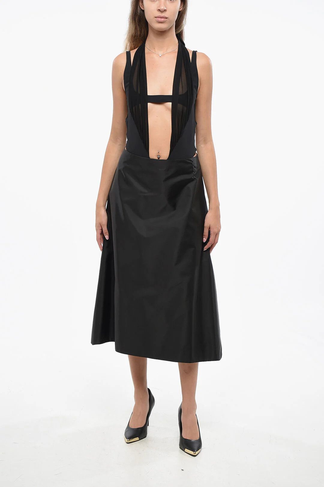 Marni og1mm0326 A-Line Solid-Color Skirt in Black Size 28" / US 6 / IT 42 - 3 Thumbnail