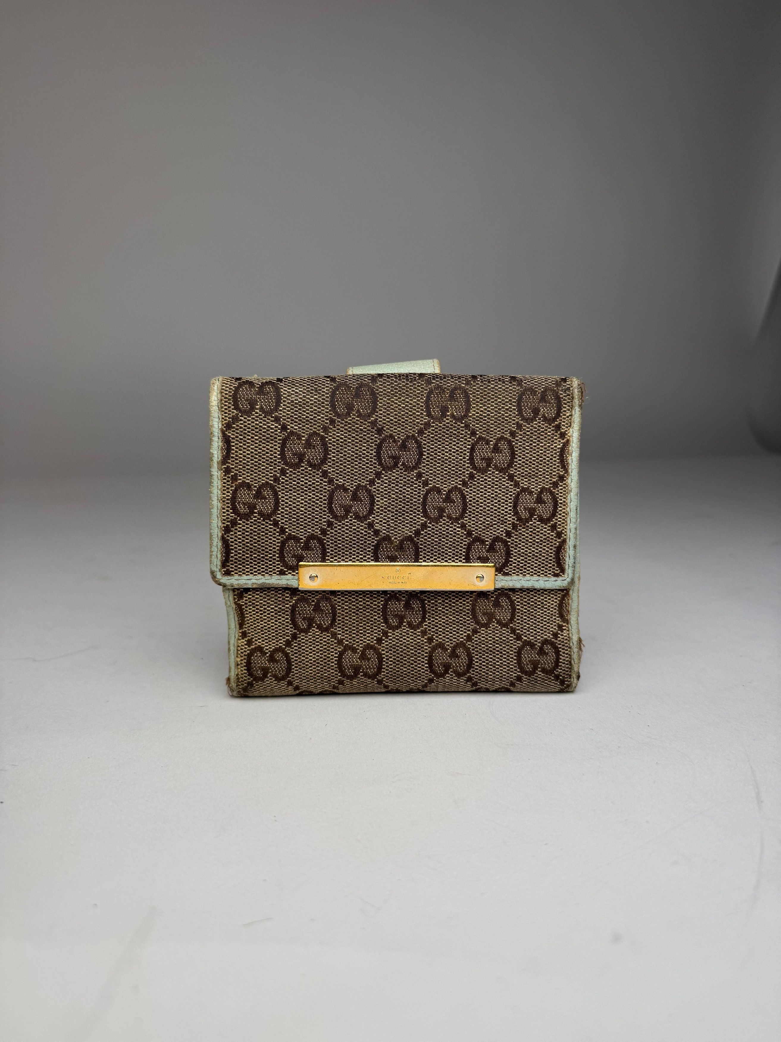 Gucci Vintage monogram Wallet Brown Turquoise Size ONE SIZE - 1 Thumbnail