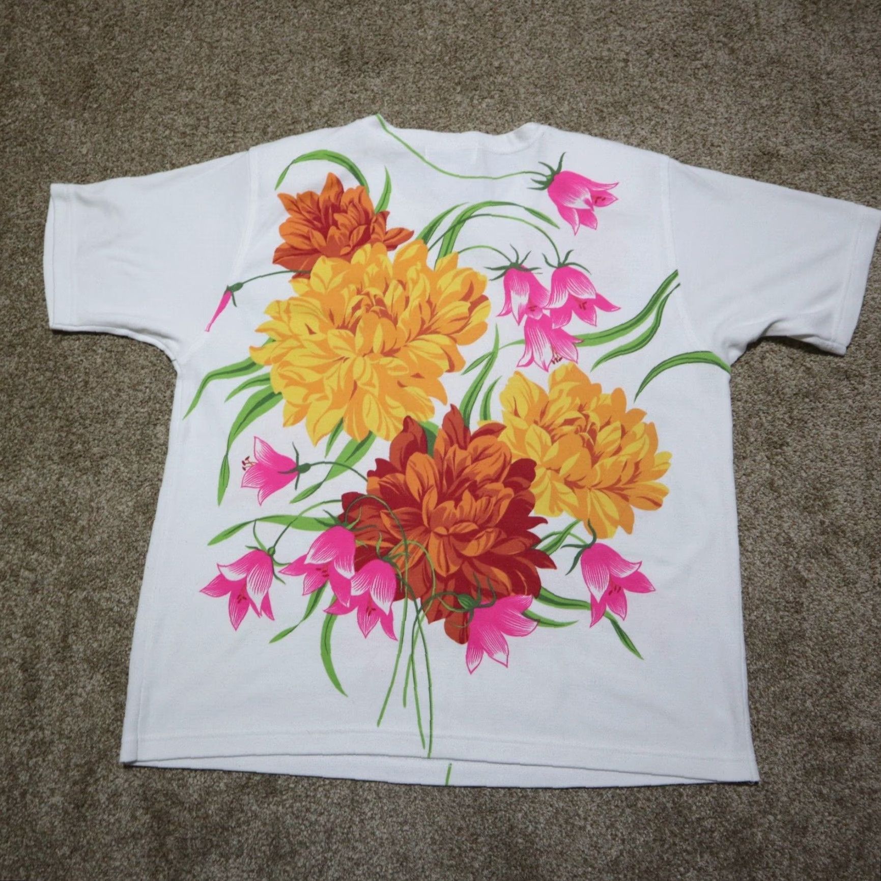 Vintage VINTAGE Lisa International Flowers Floral Lightweight Sweater Women's XL Floral Shirt Women XL White Cotton Blend Vintage Yes Tank? Size XL / US 12-14 / IT 48-50 - 7 Thumbnail