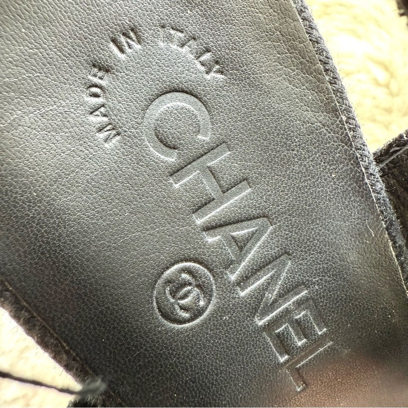 Chanel CHANEL Authentic Canvas Black Wedges Size 40 EU or 10 US Size US 10 / IT 40 - 6 Thumbnail