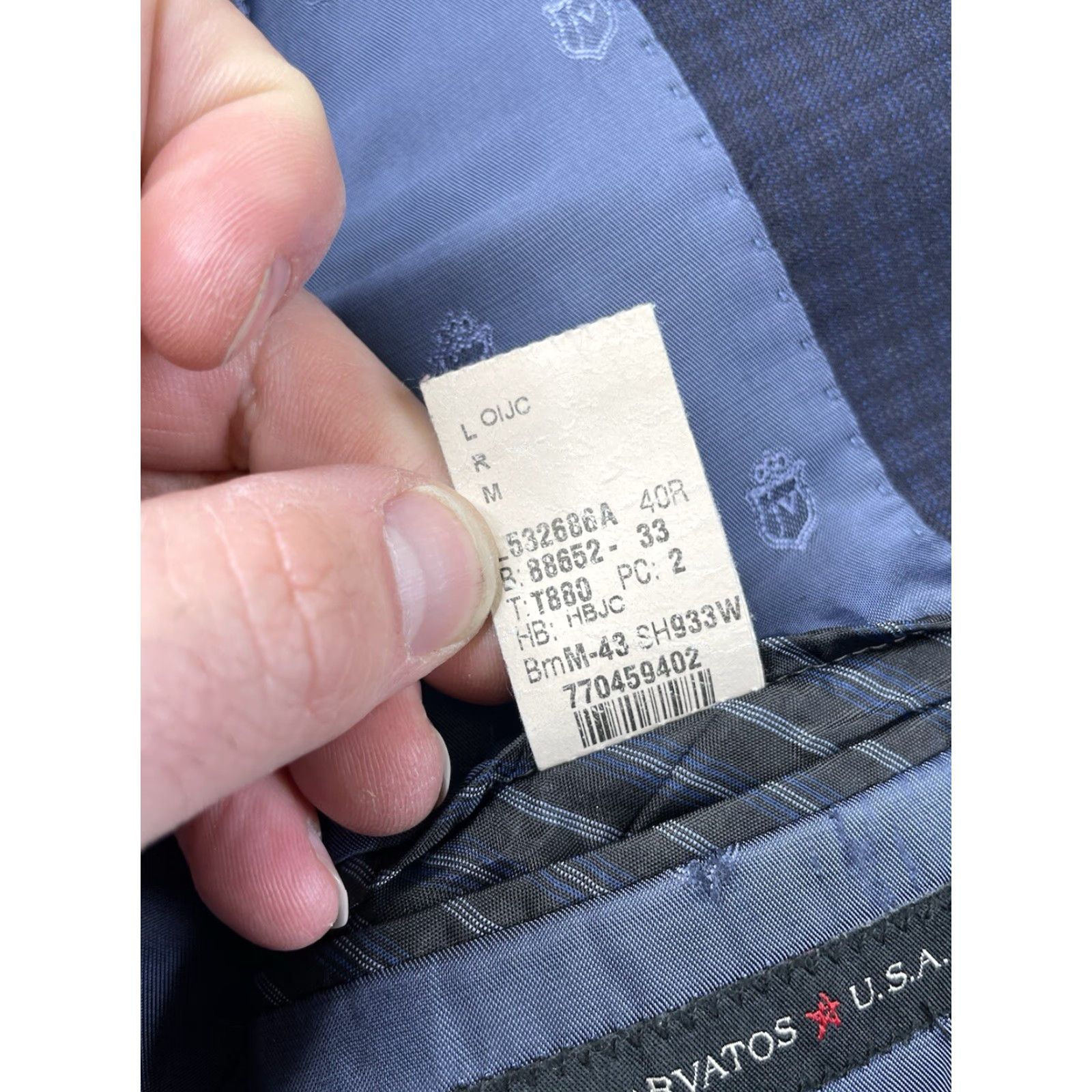 John Varvatos John Varvatos Blazer Men 40R Blue Plaid Wool Single-Breasted Notch Lapel Jacket Coat Checks Wool Blend 100% Size 40R - 4 Thumbnail