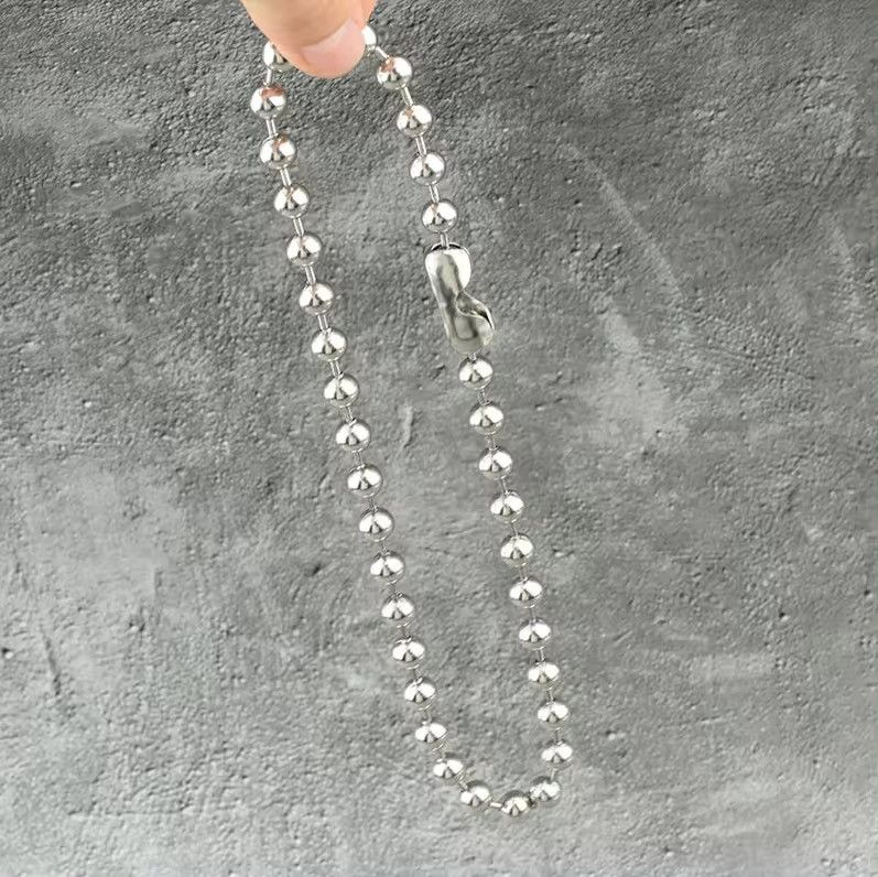 Vintage Beaded Stainless Steel Necklace Size ONE SIZE - 5 Thumbnail